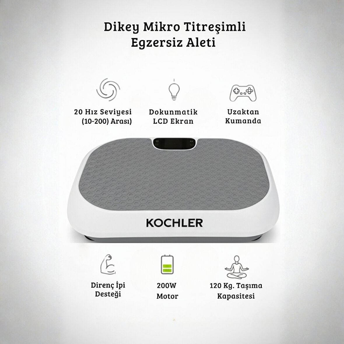 VibeCore Ev Tipi Dikey Mikro Titreşimli Egzersiz Aleti – Uzaktan Kumandalı Fitness Platformu