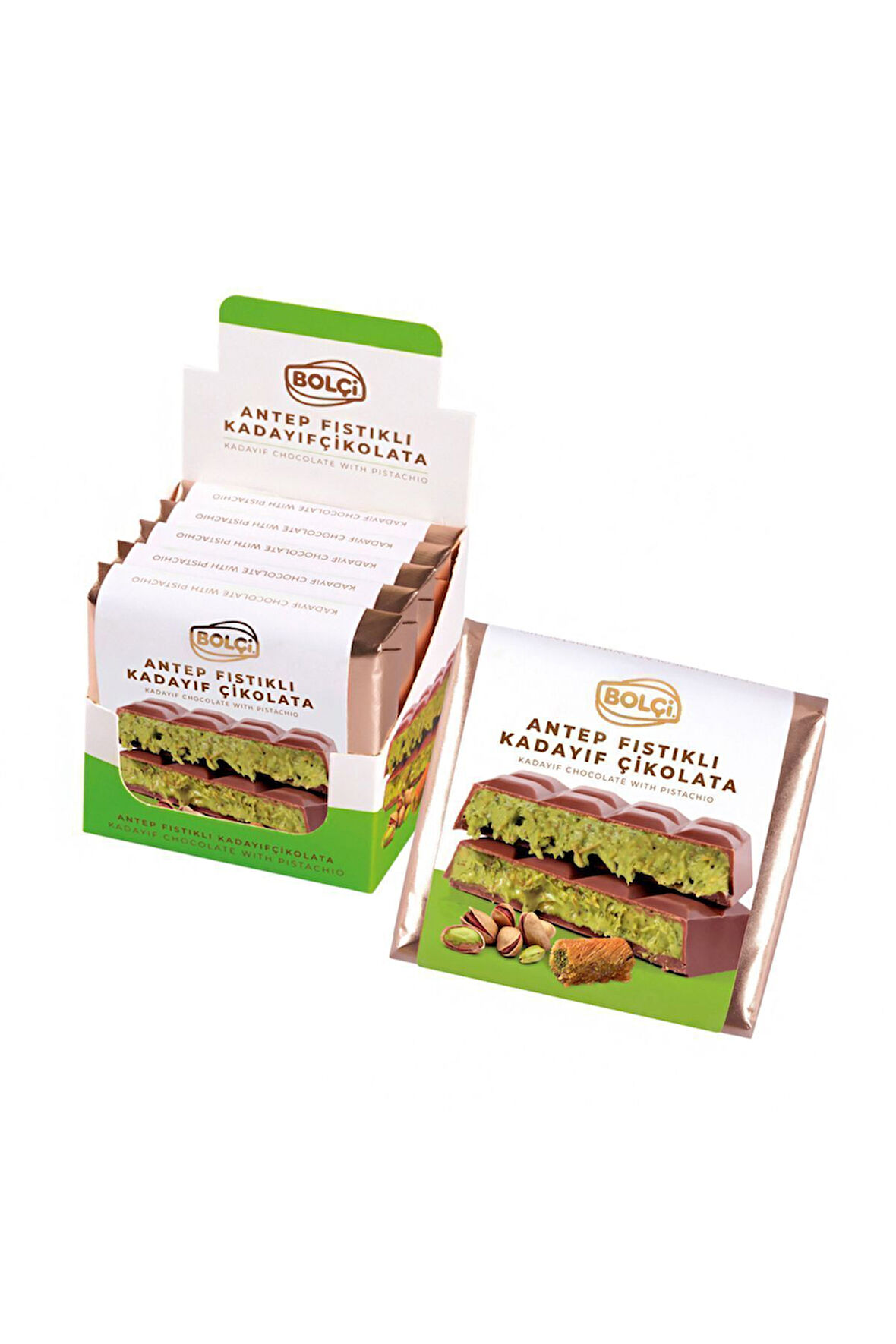 BOLÇİ 100 GR ANTEP FISTIKLI KADAYIF DOL.SÜT.ÇİKOLATA 5 AD
