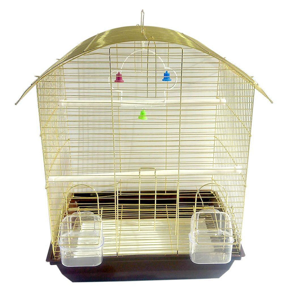 Nanbell Pirinç Sürgülü Izgaralı İthal Kuş Kafesi 37X28X48cm
