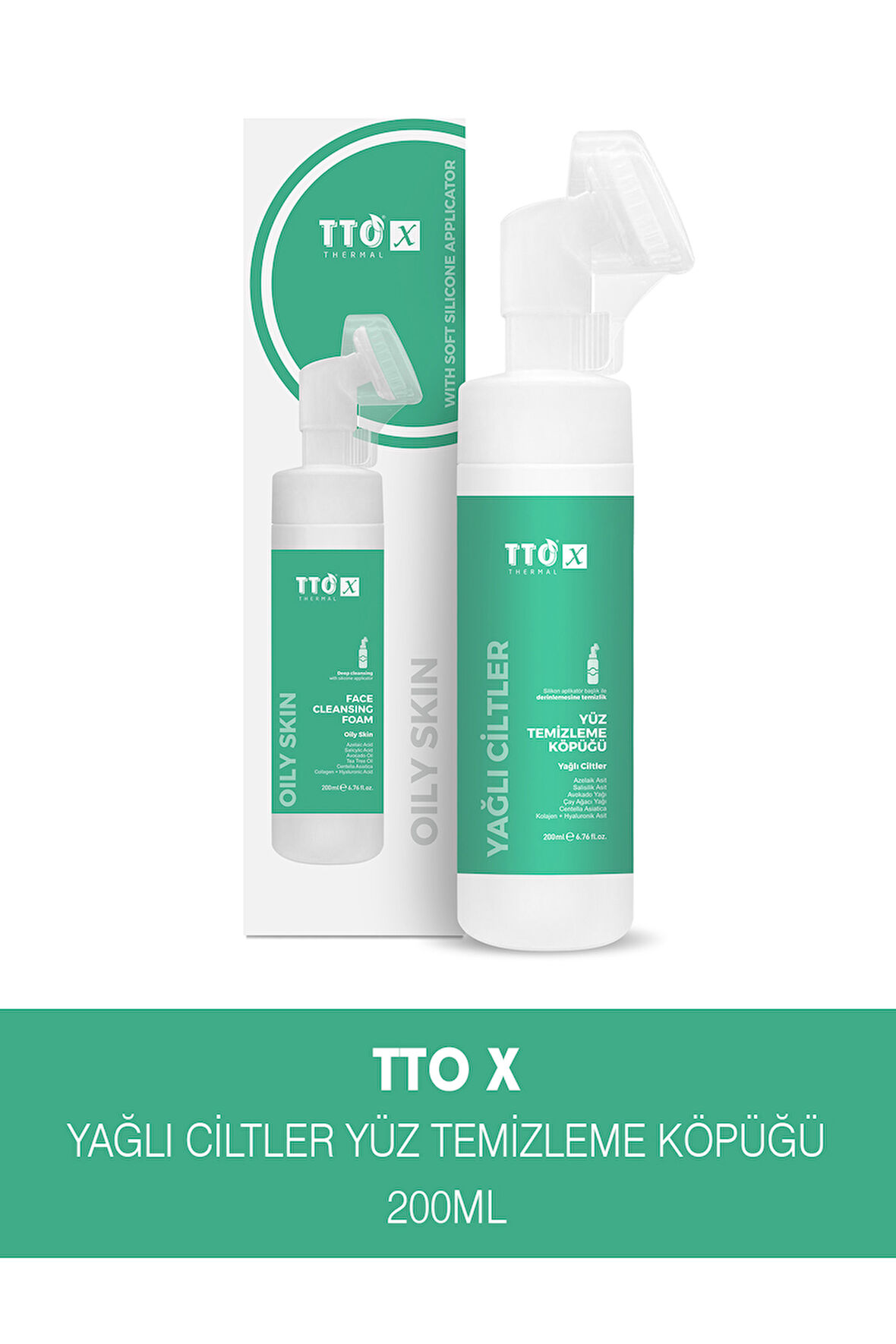 TTO X Yağlı Ciltlere Özel Çay Ağacı İçeren Aplikatörlü Yüz Köpüğü