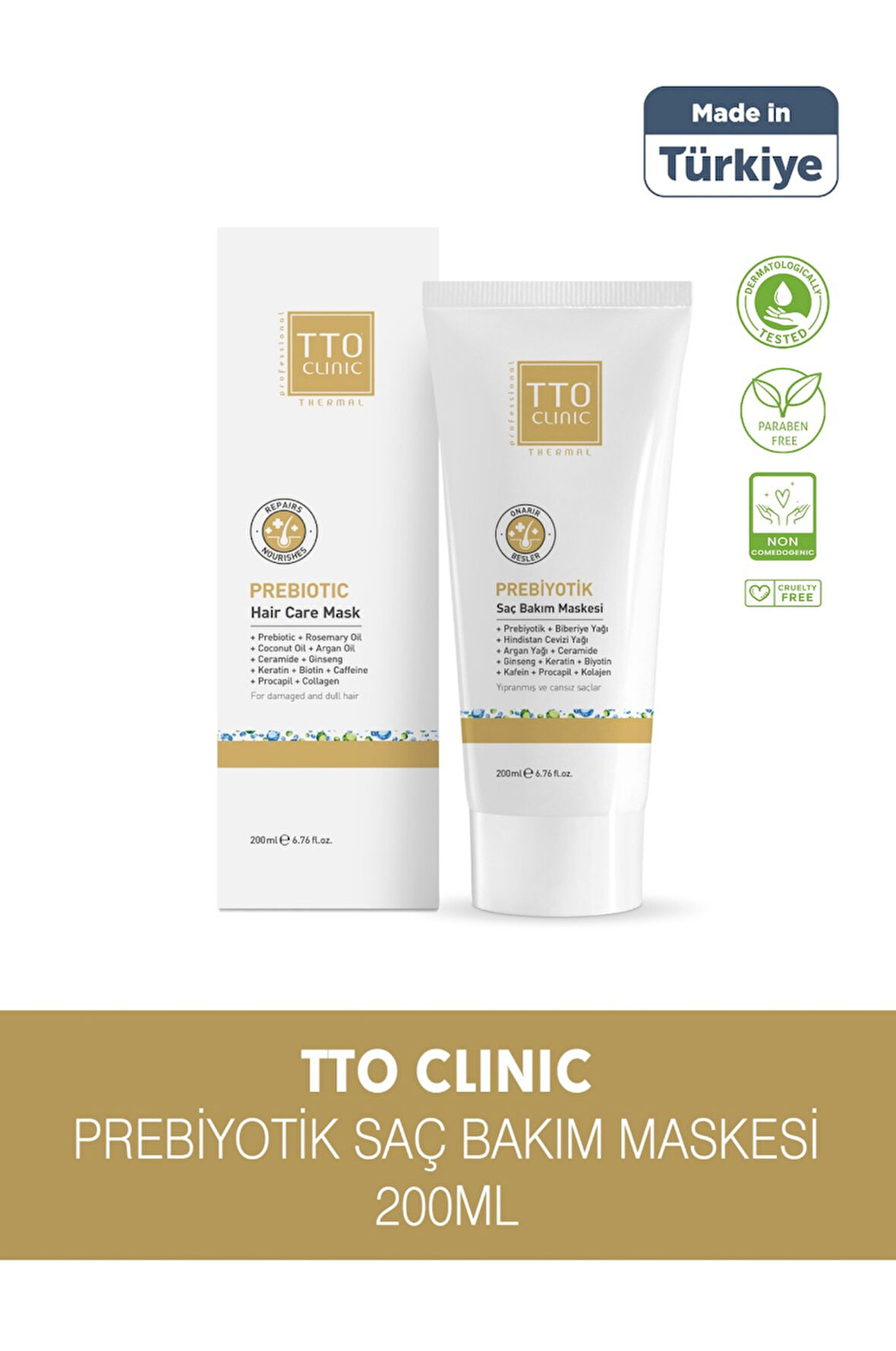 TTO Clinic Prebiyotik Dökülme Önleyici Saç Bakım Maskesi