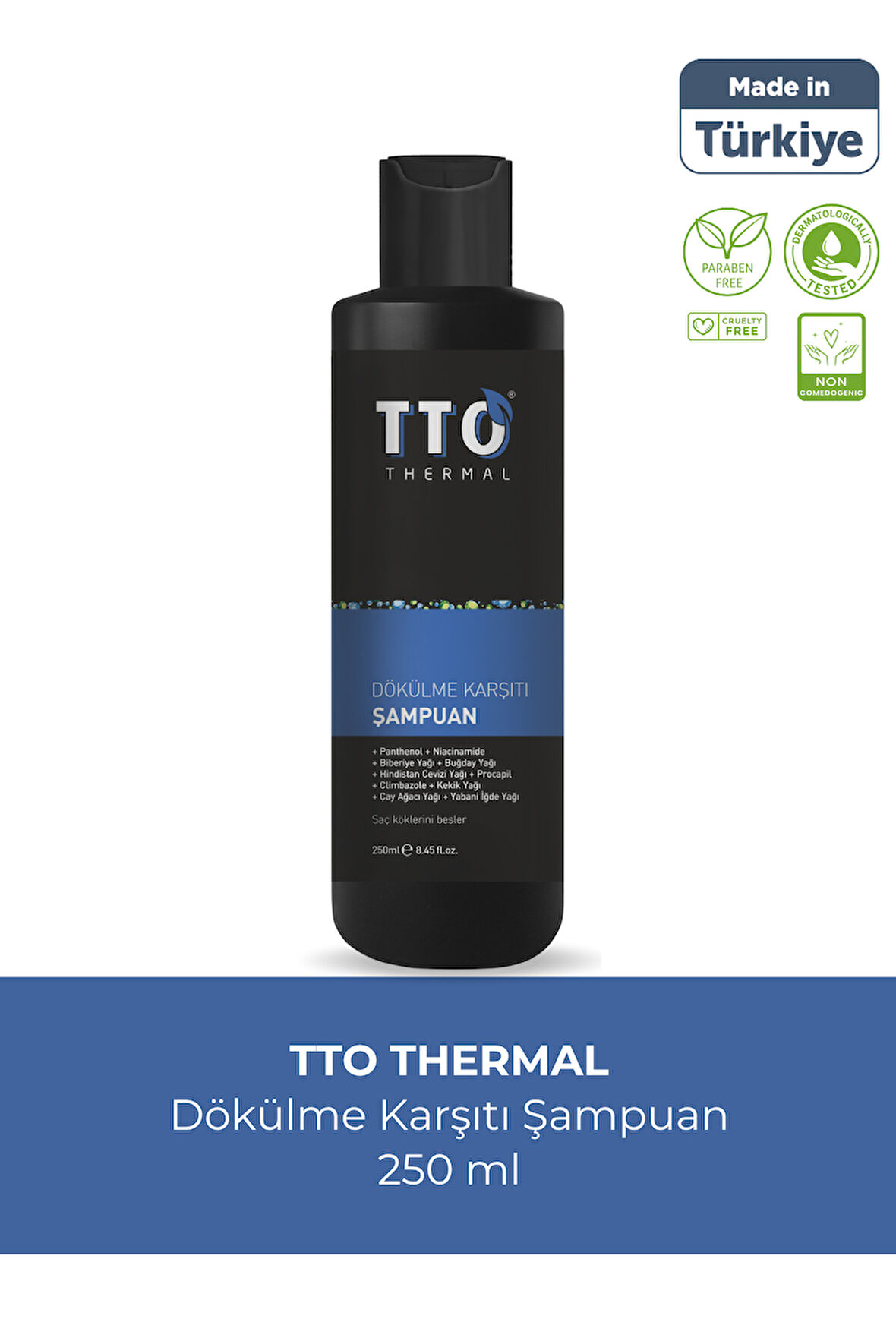 TTO Dökülme Karşıtı Şampuan 250ml (Procapil,Çay Ağacı Yağı,Climbazole,Aminexil)