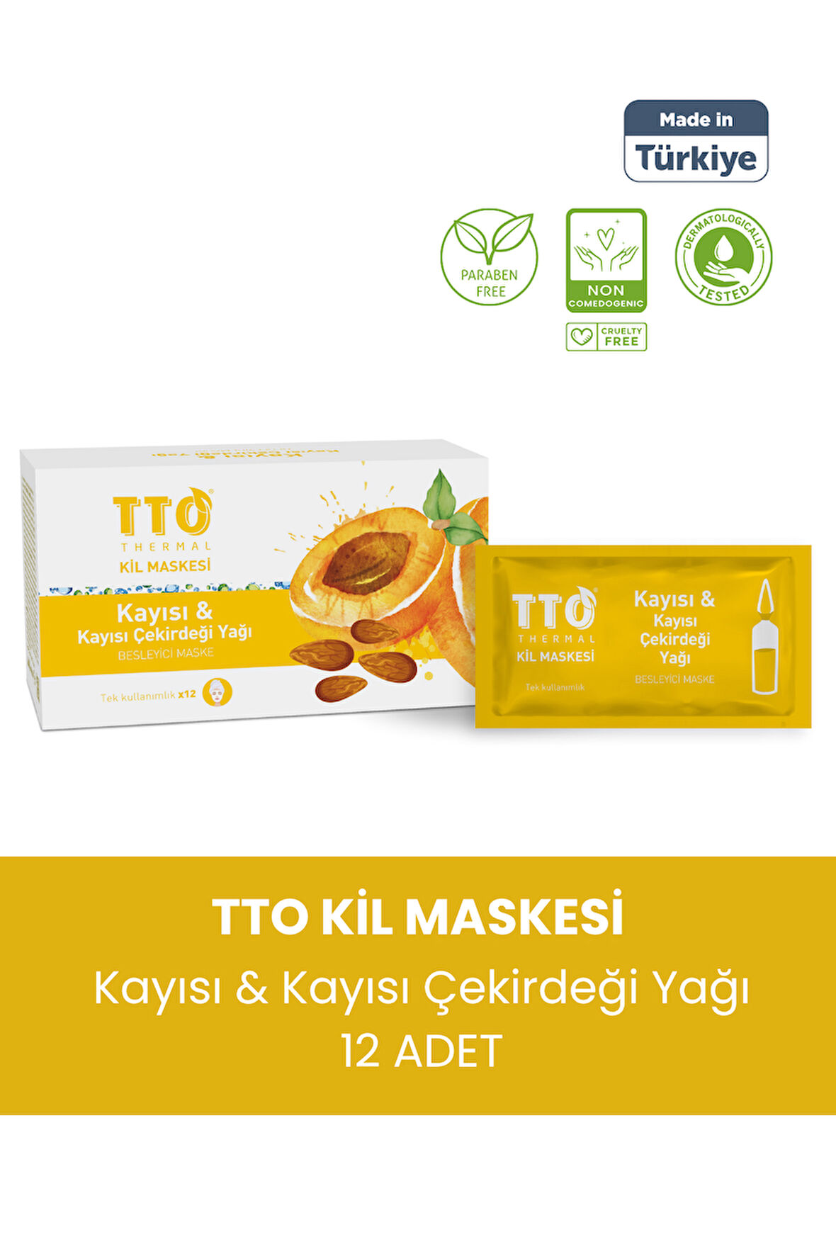 TTO THERMAL KİL MASKESİ  Kayısı & Kayısı Çekirdeği Yağı