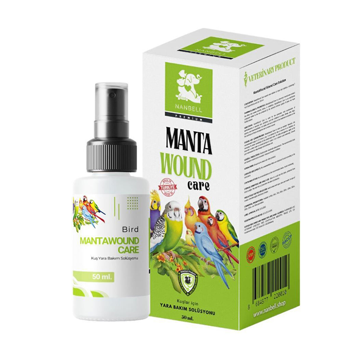 Nanbell Manta Wound Kuş Yara Bakım Solüsyonu 50Ml