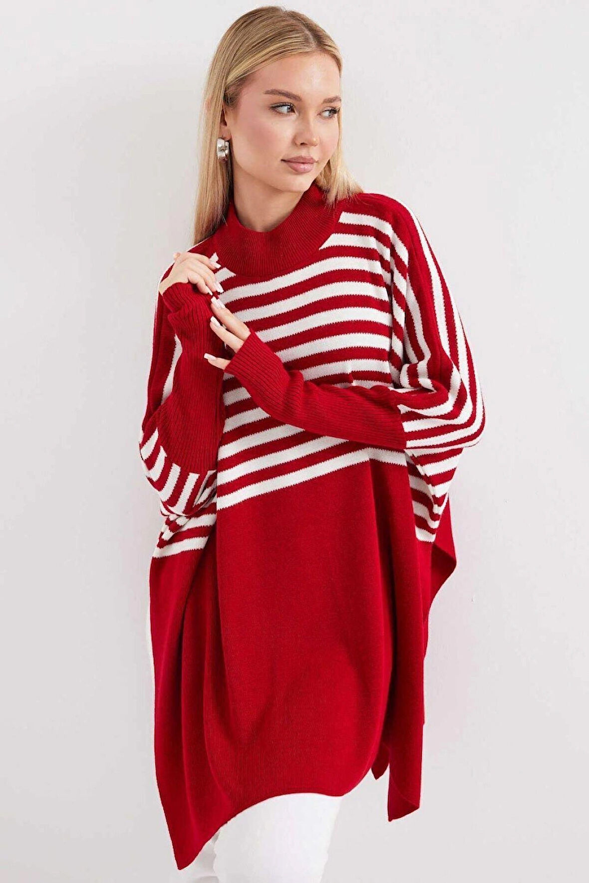 ÇİZGİLİ TRİKO SATANDART BEDEN PANÇO