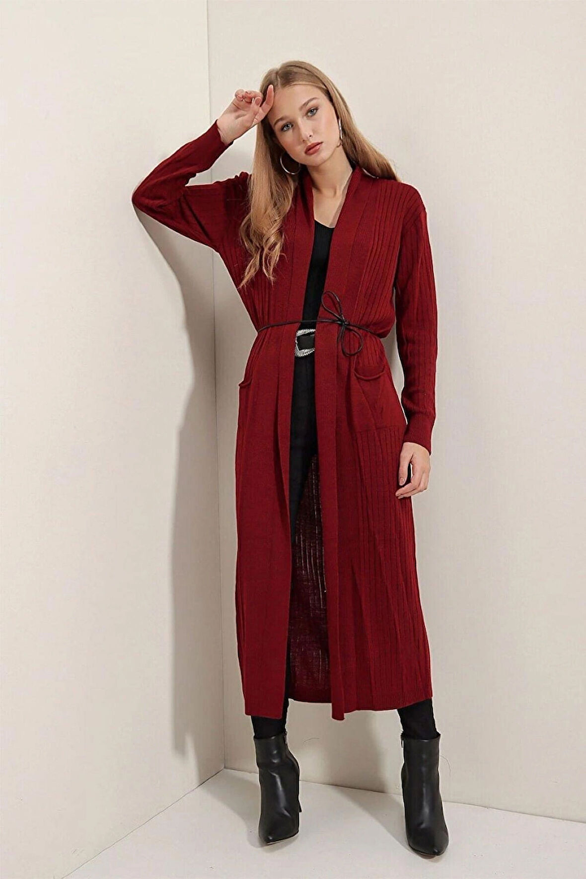 BAYAN UZUN FİTİLLİ CEKET