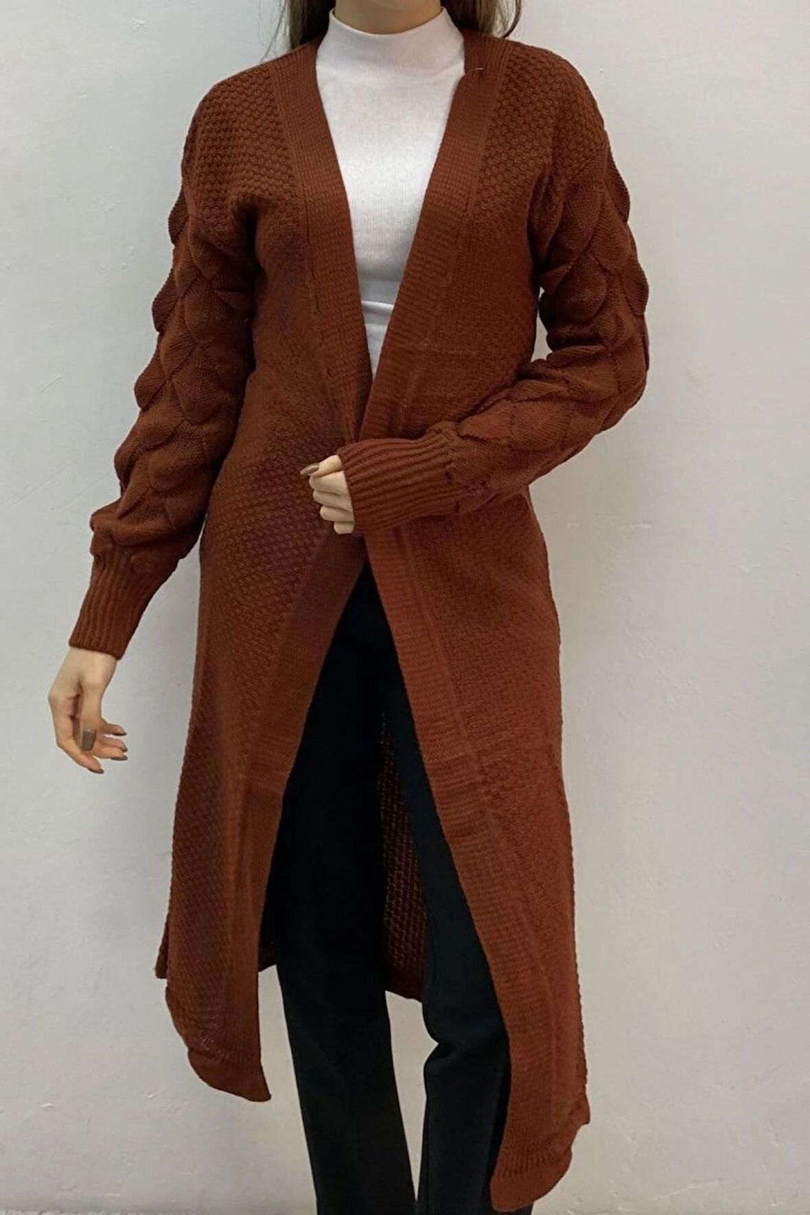 BAYAN UZUN LUPEN DESENLİ CEKET