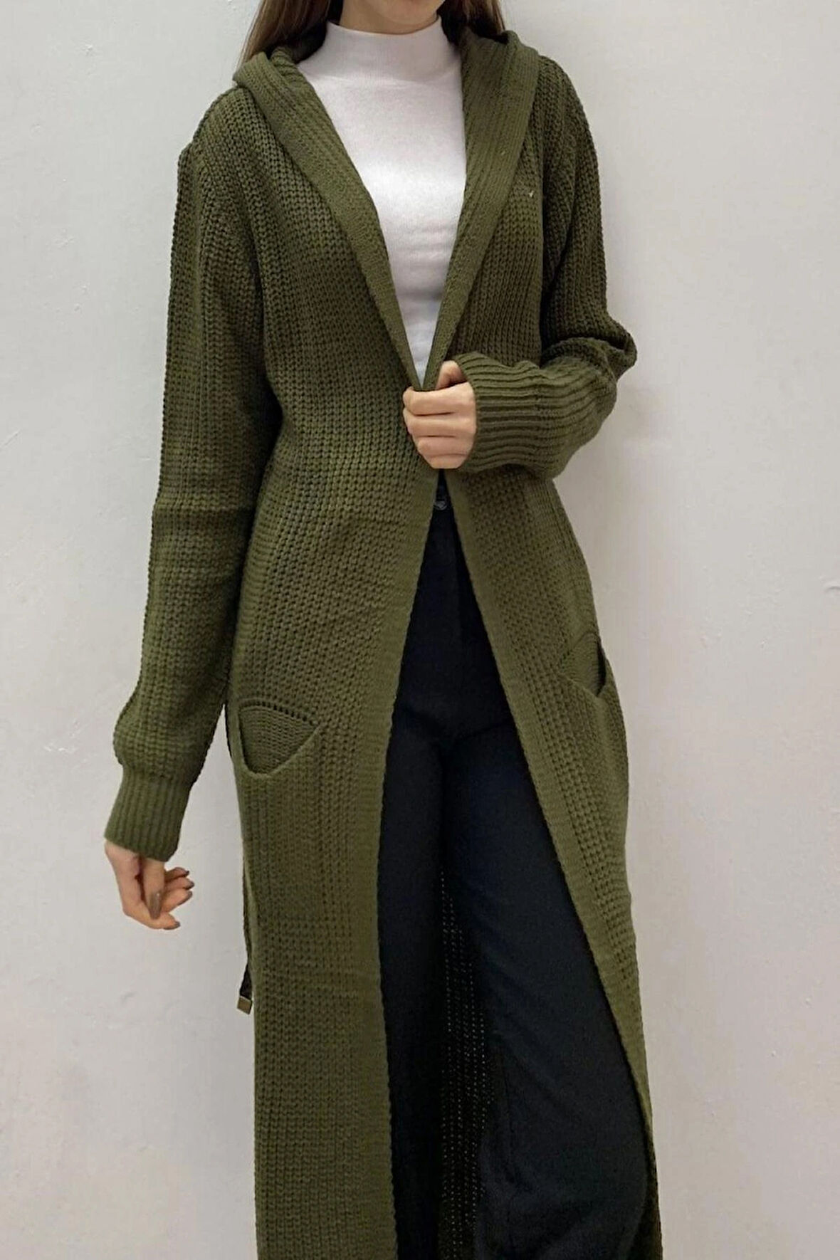 BAYAN UZUN SELANİK DESEN CEKET