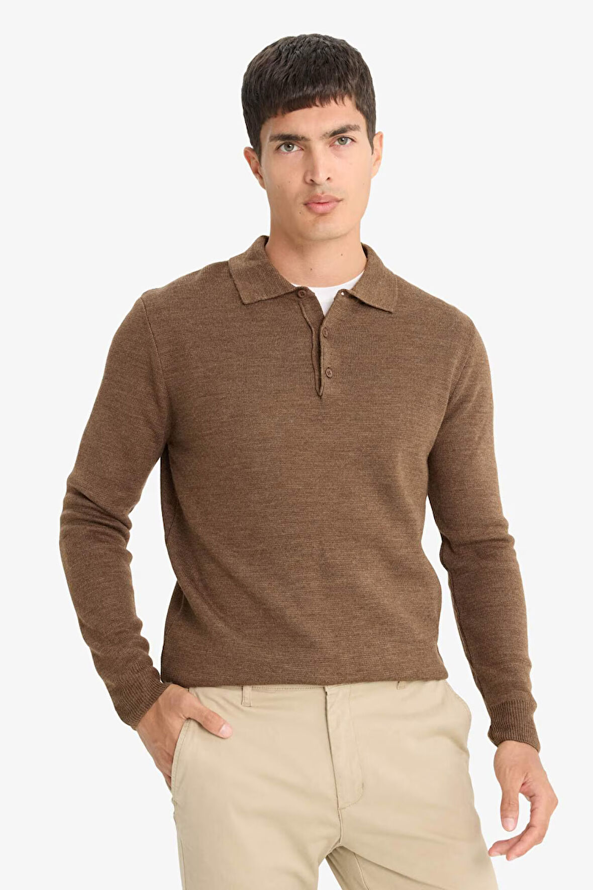 Standart Fit Polo Yaka Triko Kazak