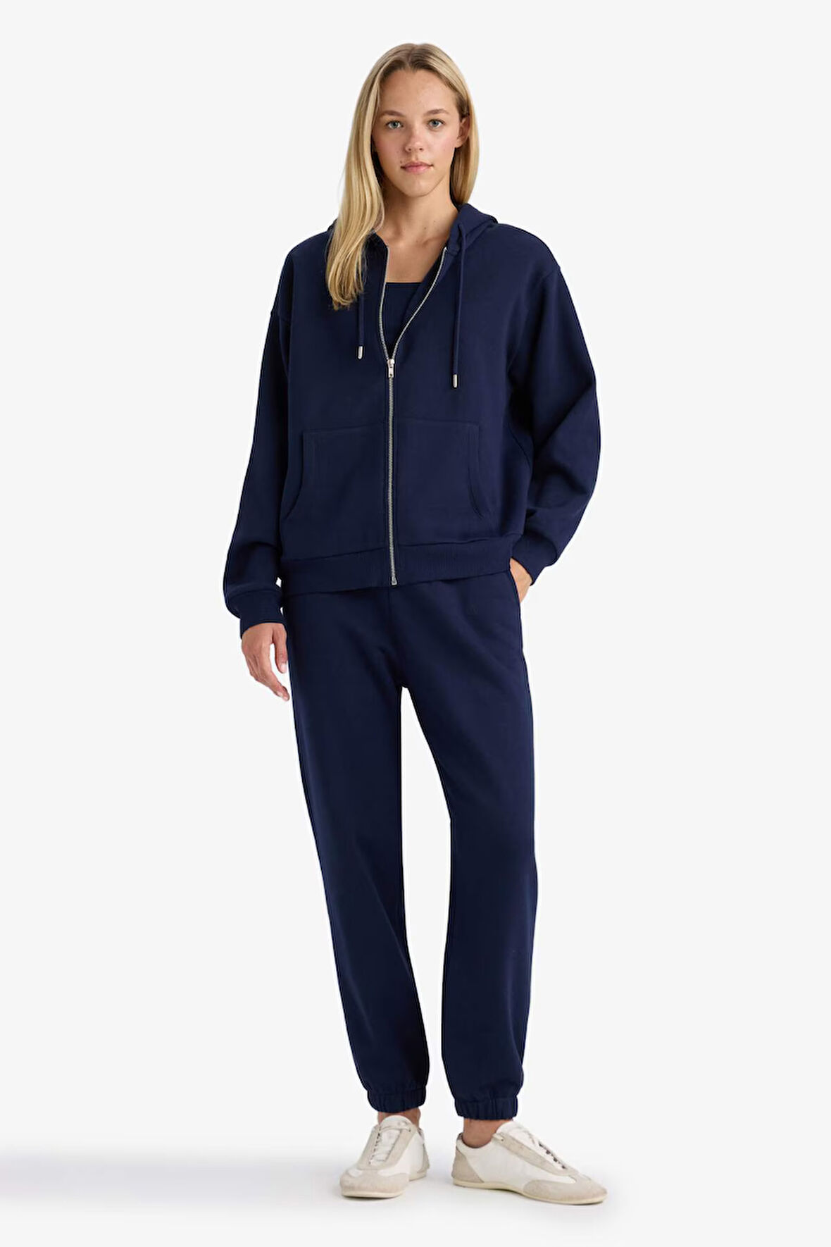 Basic Düz Cepli Beli Bağcıklı Kalın Jogger Eşofman Altı