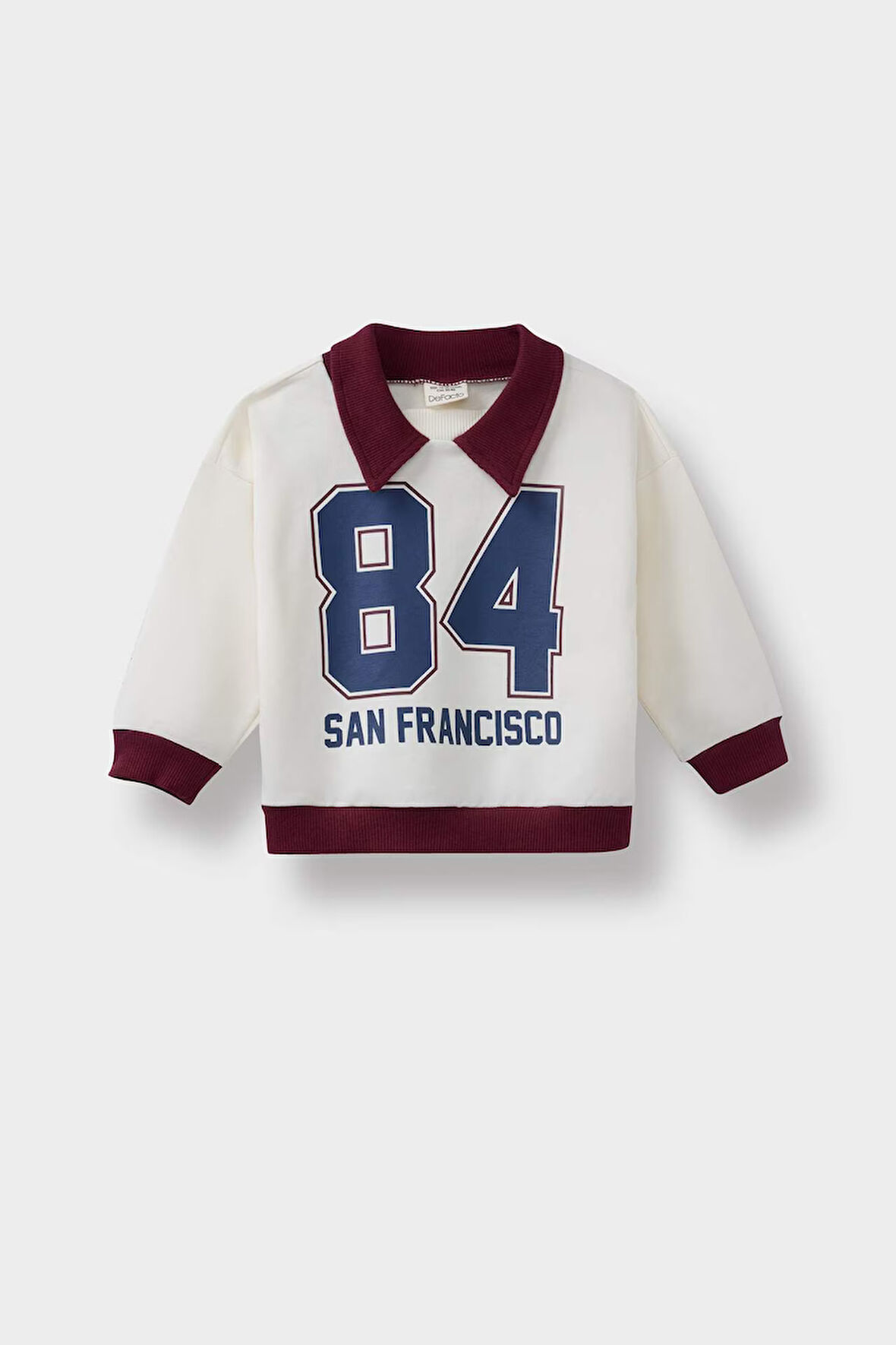 Erkek Bebek Gömlek Yaka Baskılı Sweatshirt