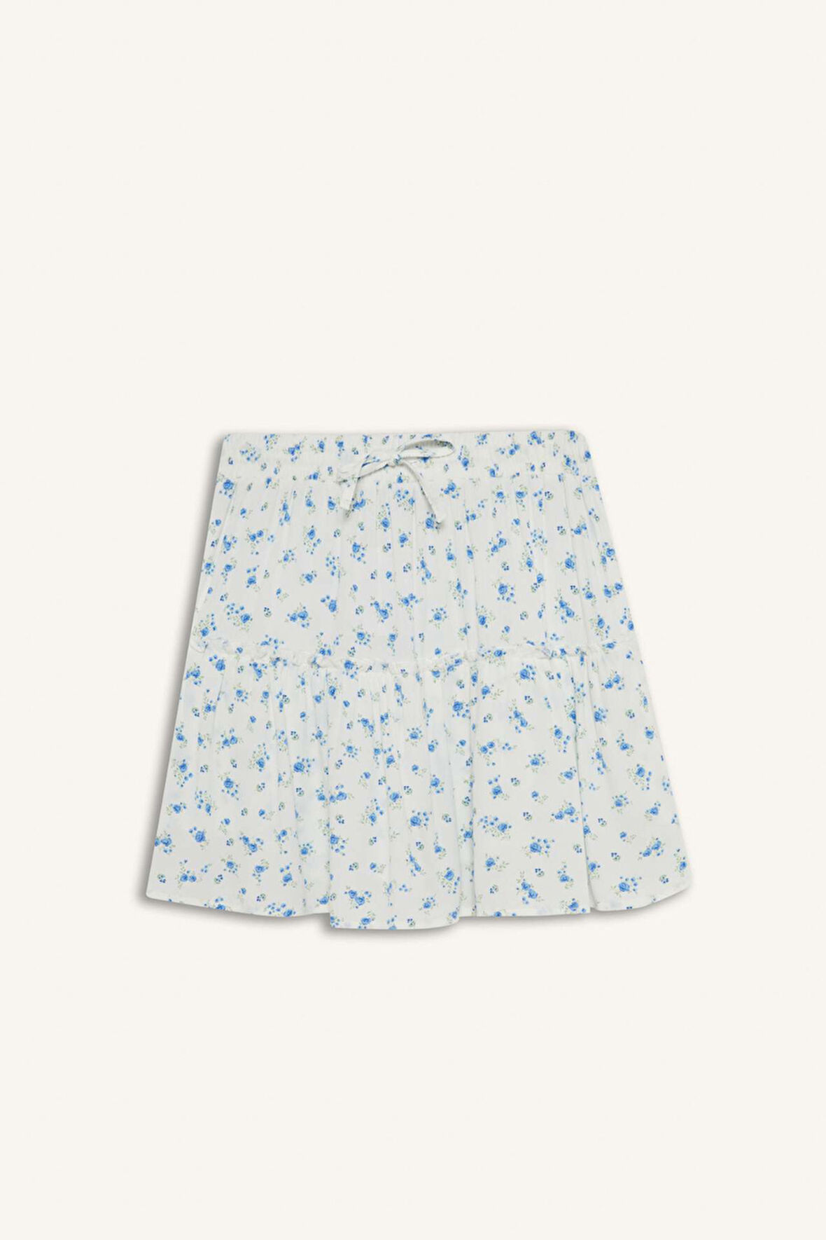 Coool Desenli Yüksek Bel Penye Astar Krinkıl Viskon Mini Etek