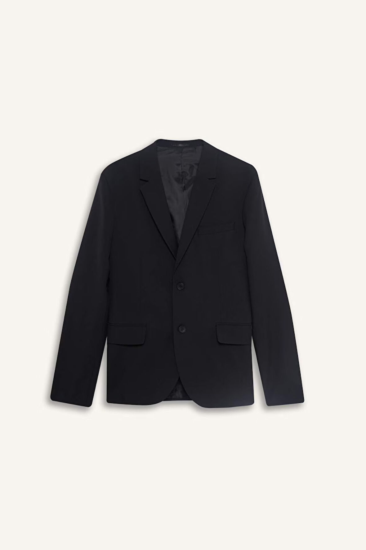 Slim Fit Dar Kesim Twill Düğmeli Blazer Ceket