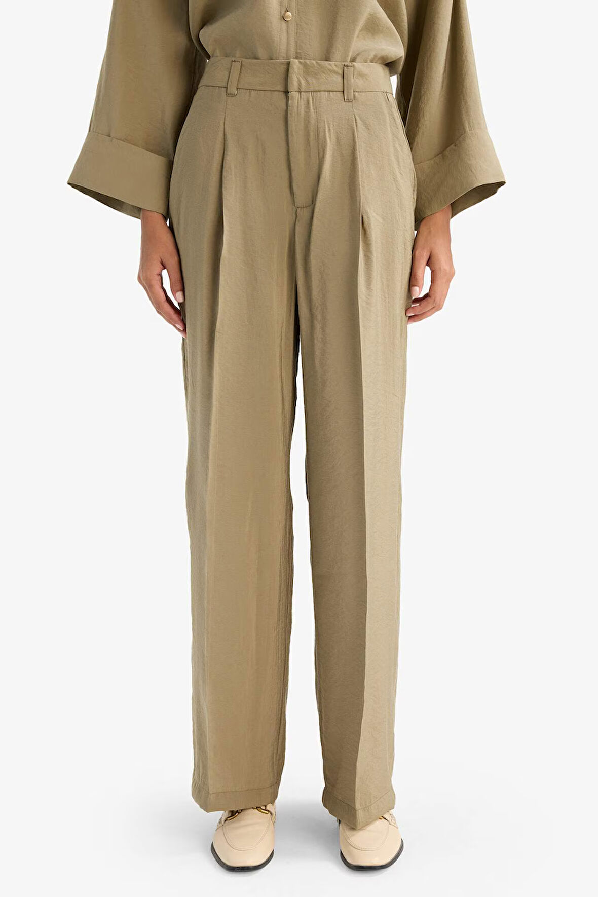 Wide Leg Yüksek Bel Geniş Paça Modal Pantolon