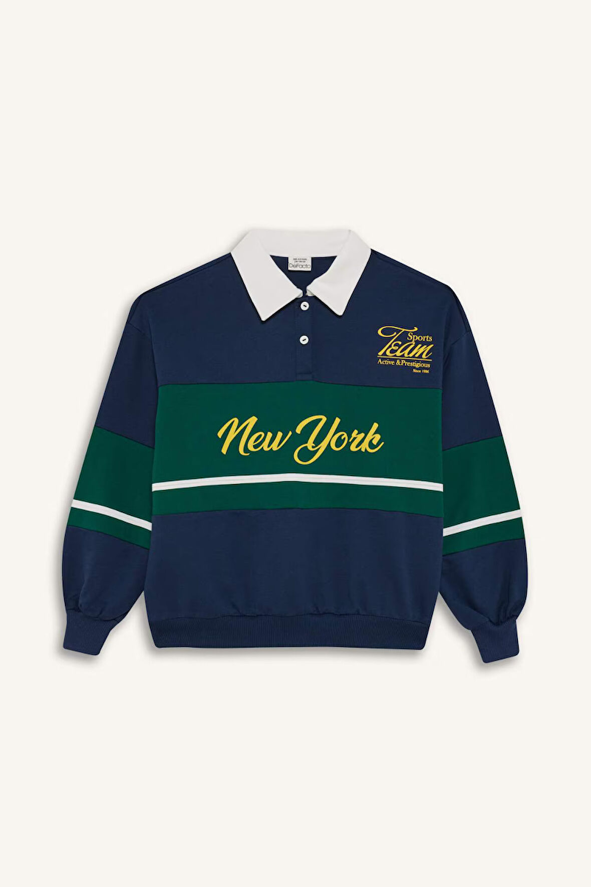 Kız Çocuk Okula Dönüş Relax Fit Polo Yaka Slogan Baskılı Sweatshirt Kumaşı Sweatshirt