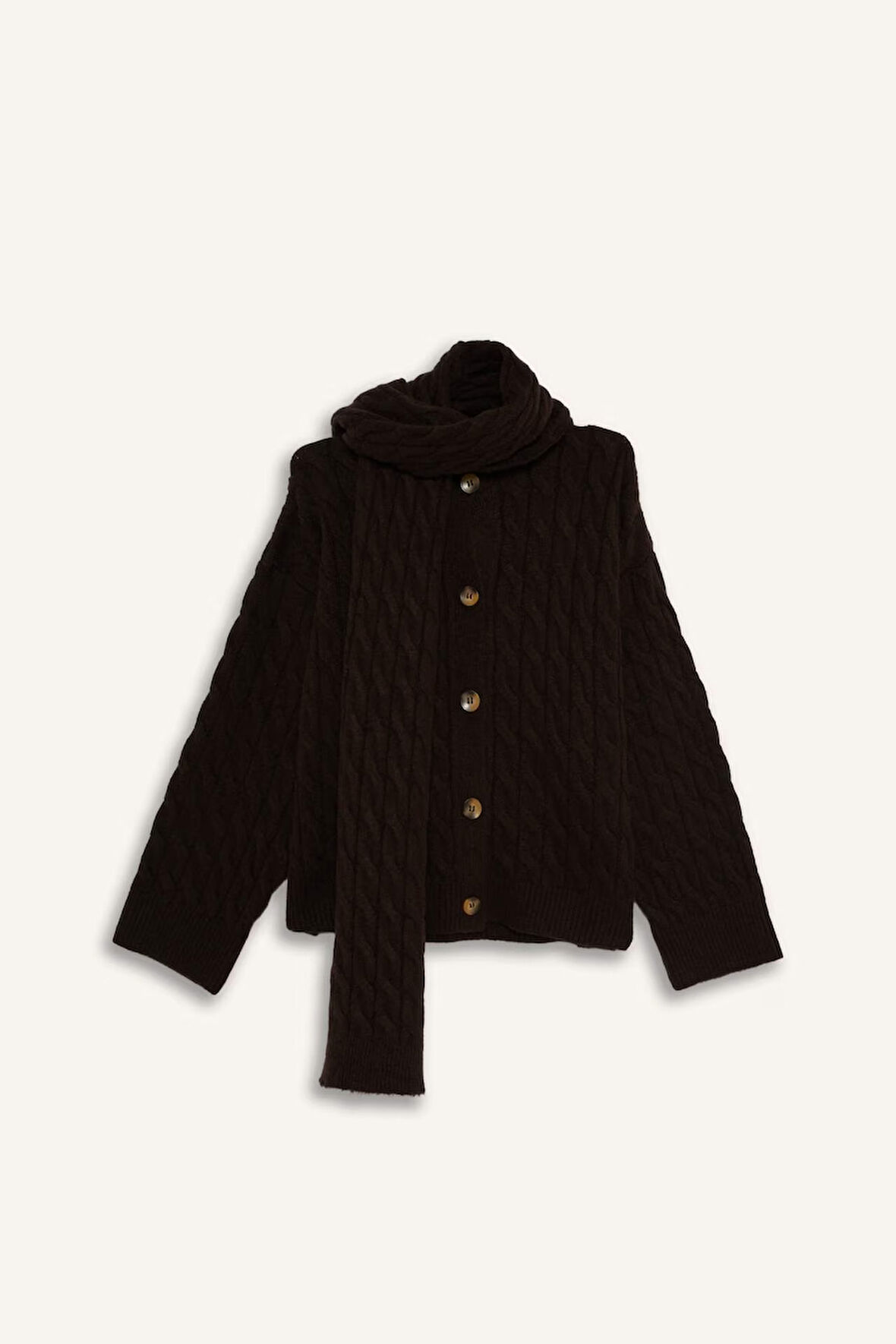 Relax Fit Bisiklet Yaka Triko Hırka