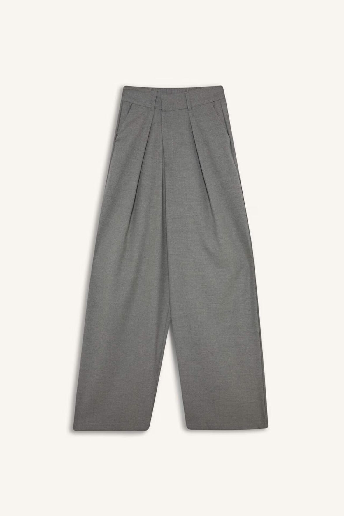 Wide Leg Çift Cepli Yüksek Bel Geniş Paça Pantolon