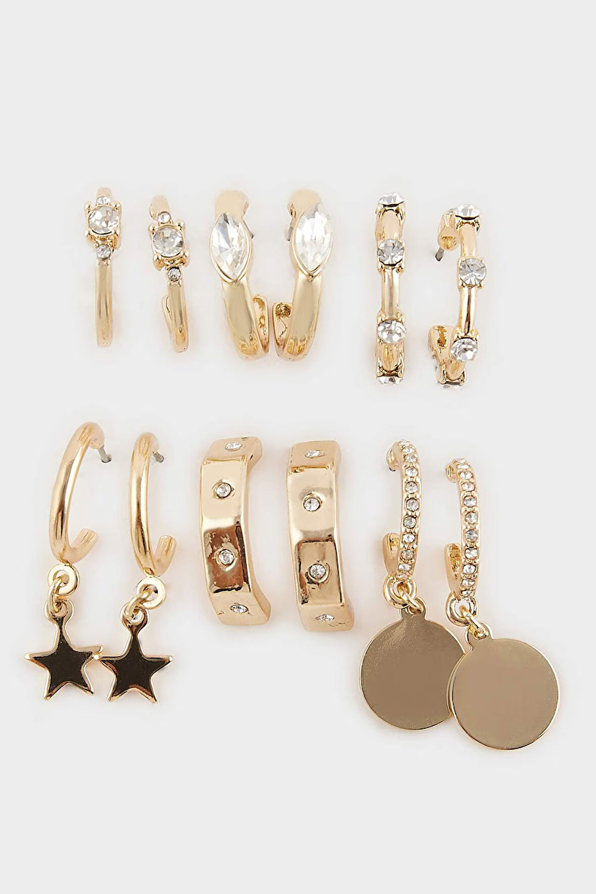 Kadın 7'li Gold Küpe