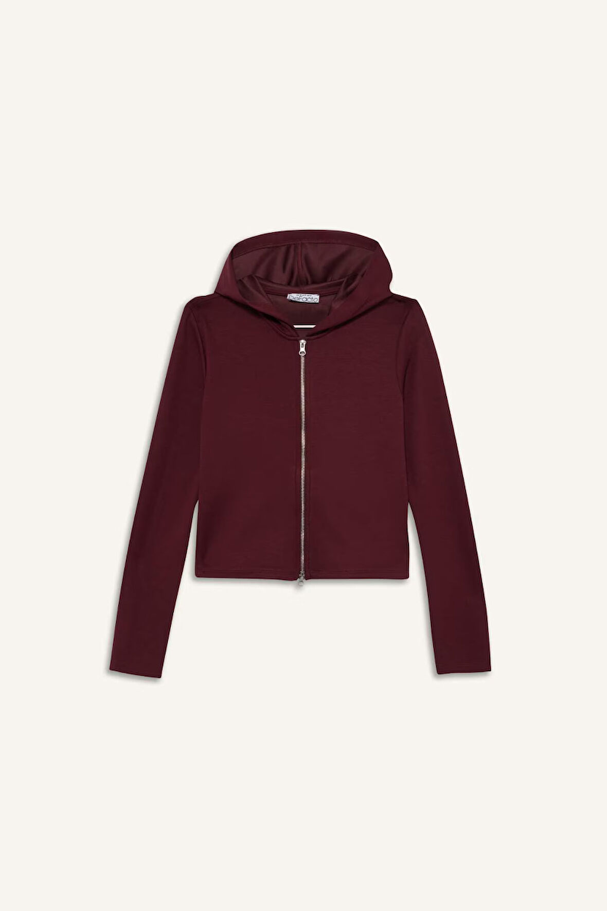 Slim Fit Dar Kesim Kapüşonlu Modal Hırka