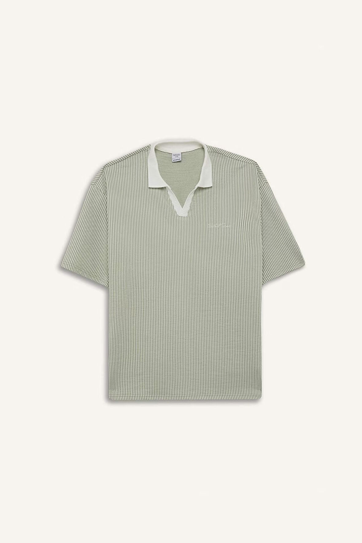 Boxy Fit Polo Yaka Slogan Baskılı Kısa Kollu Polo Tişört