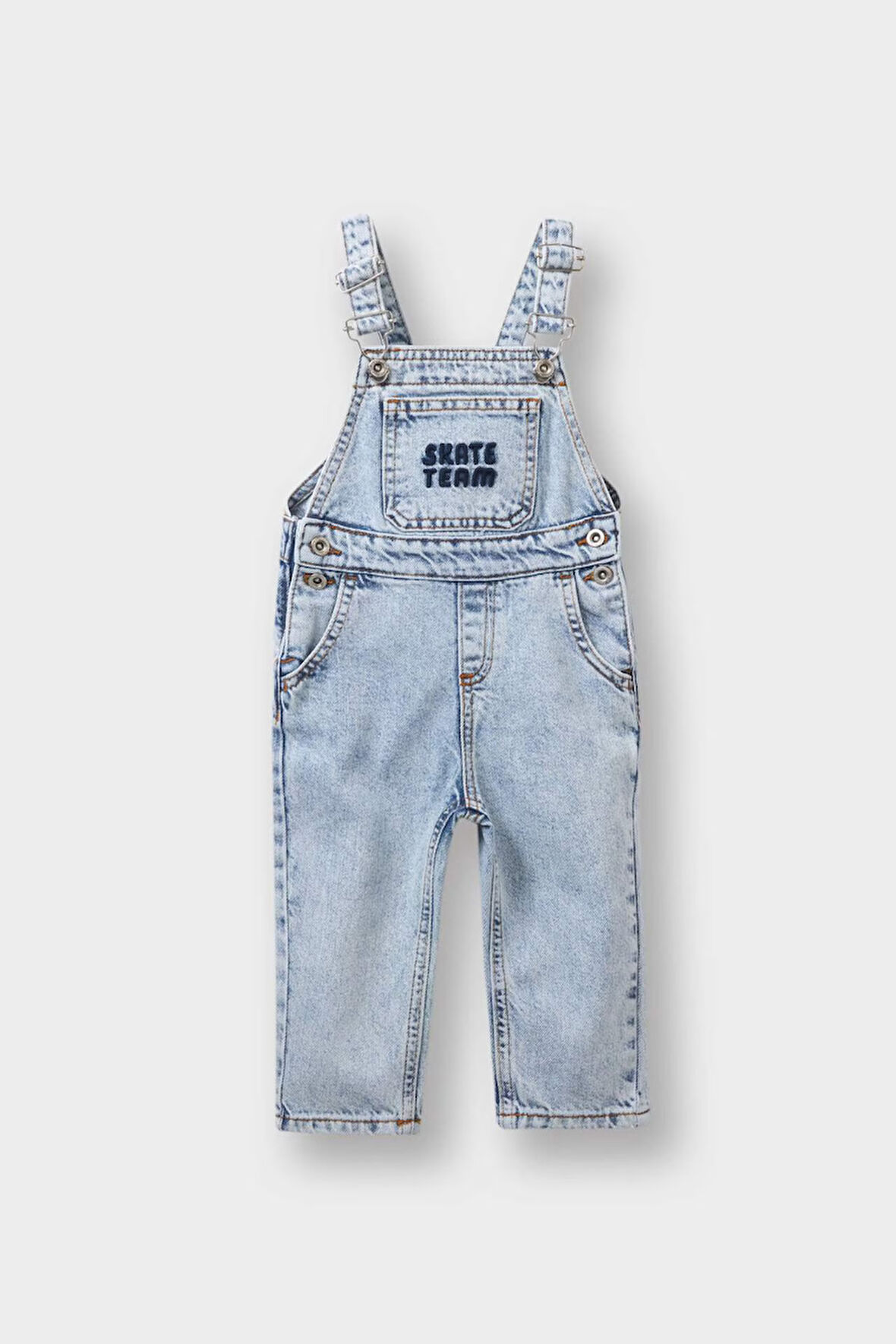 Erkek Bebek Etiket Baskılı Jean Tulum