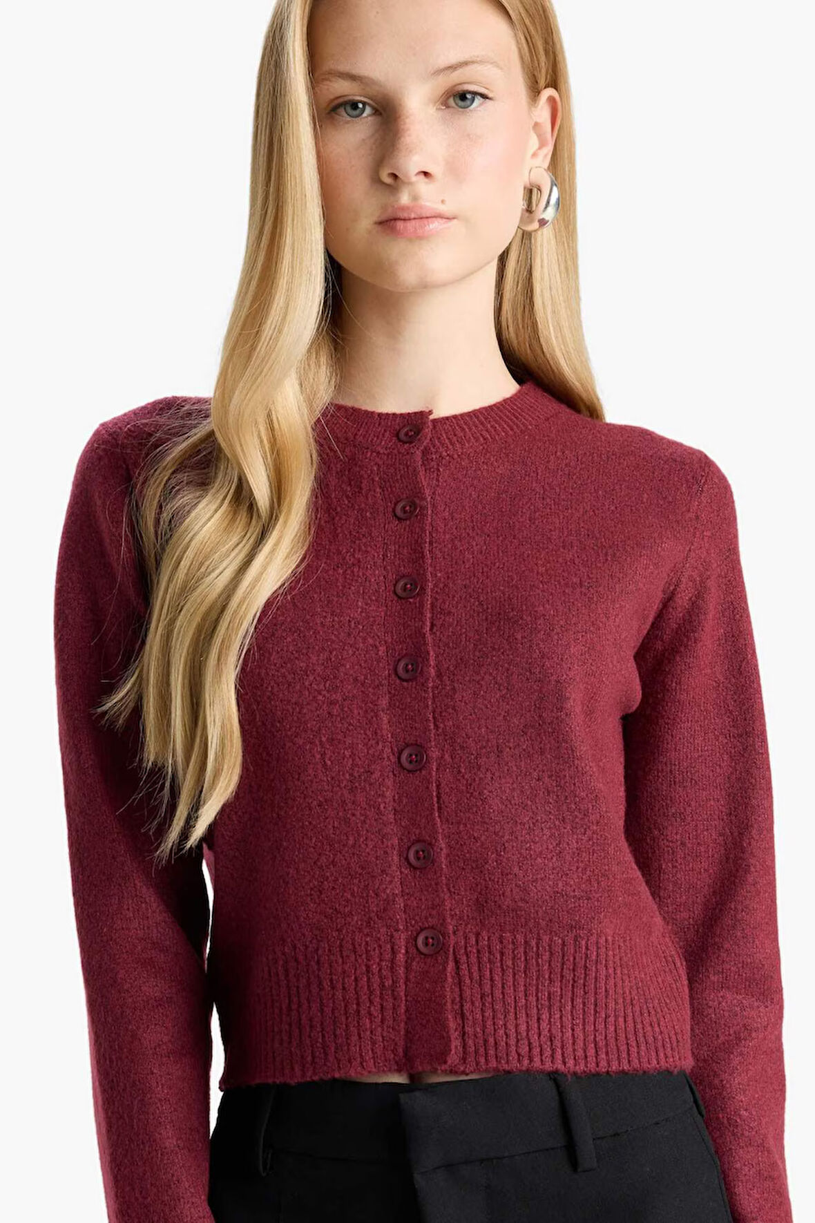 Coool Slim Fit Dar Kesim Bisiklet Yaka Hırka