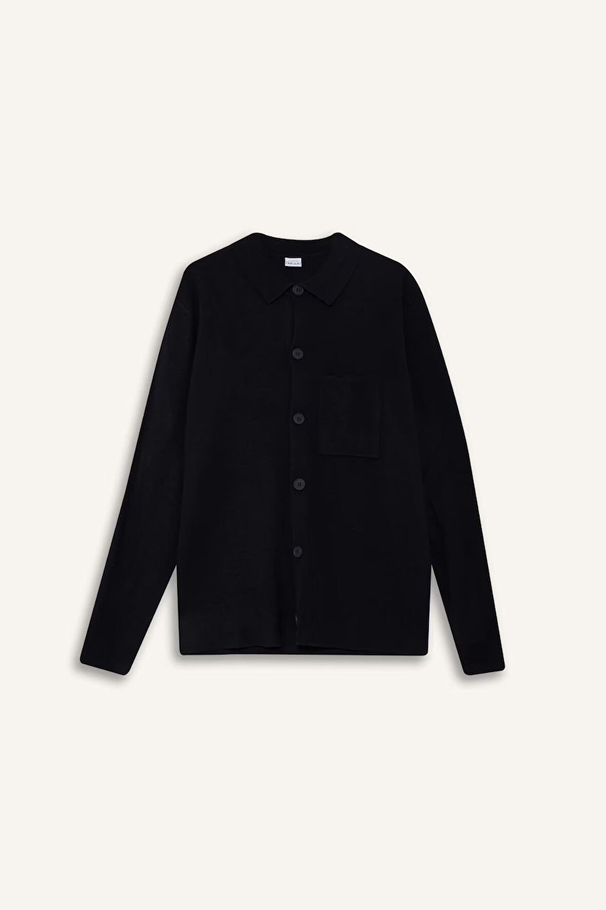 Standart Fit Polo Yaka Düğmeli Ön Cep Detaylı Triko Hırka