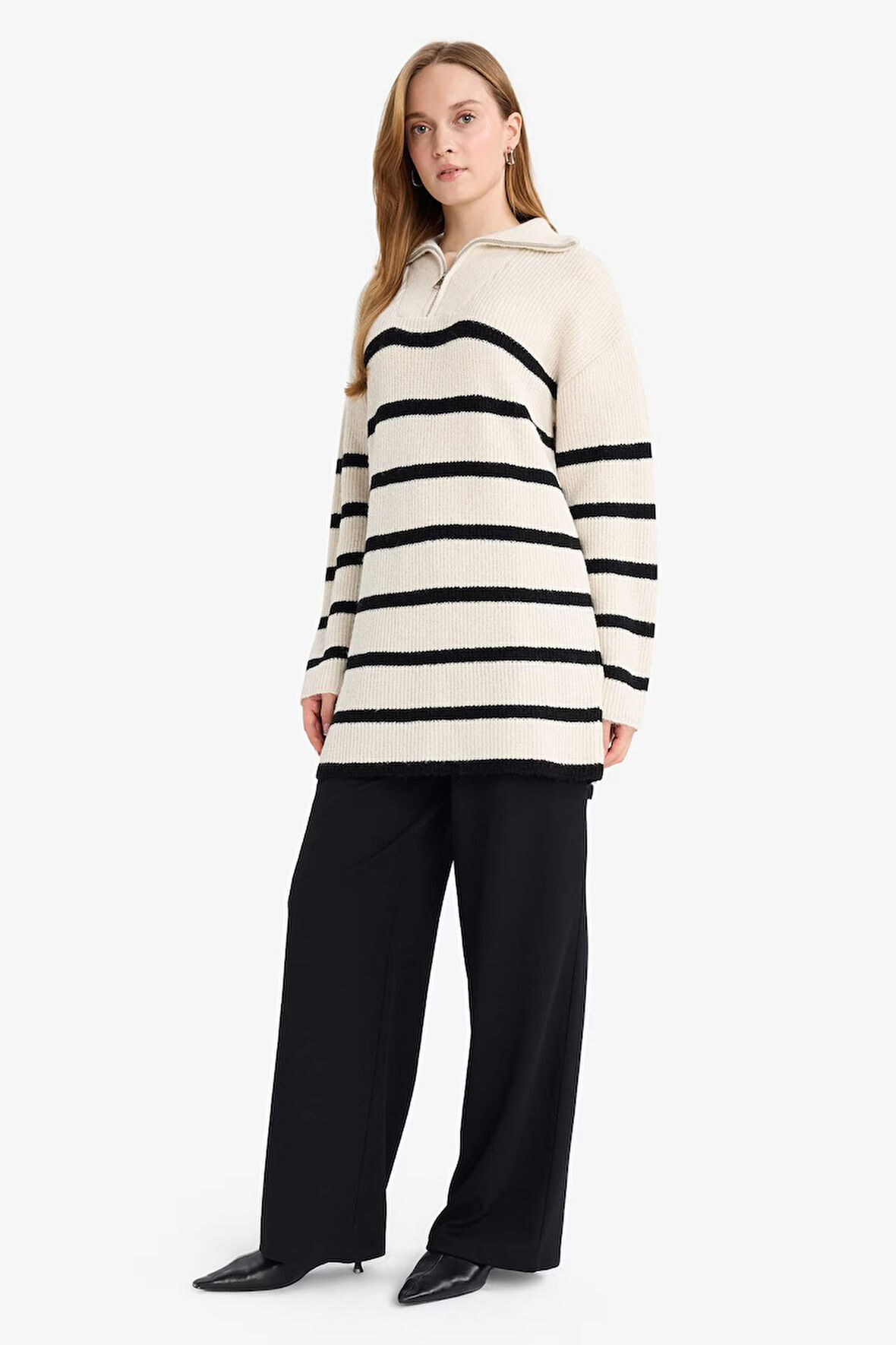 Straight Wide Düz Paça Krep Pantolon