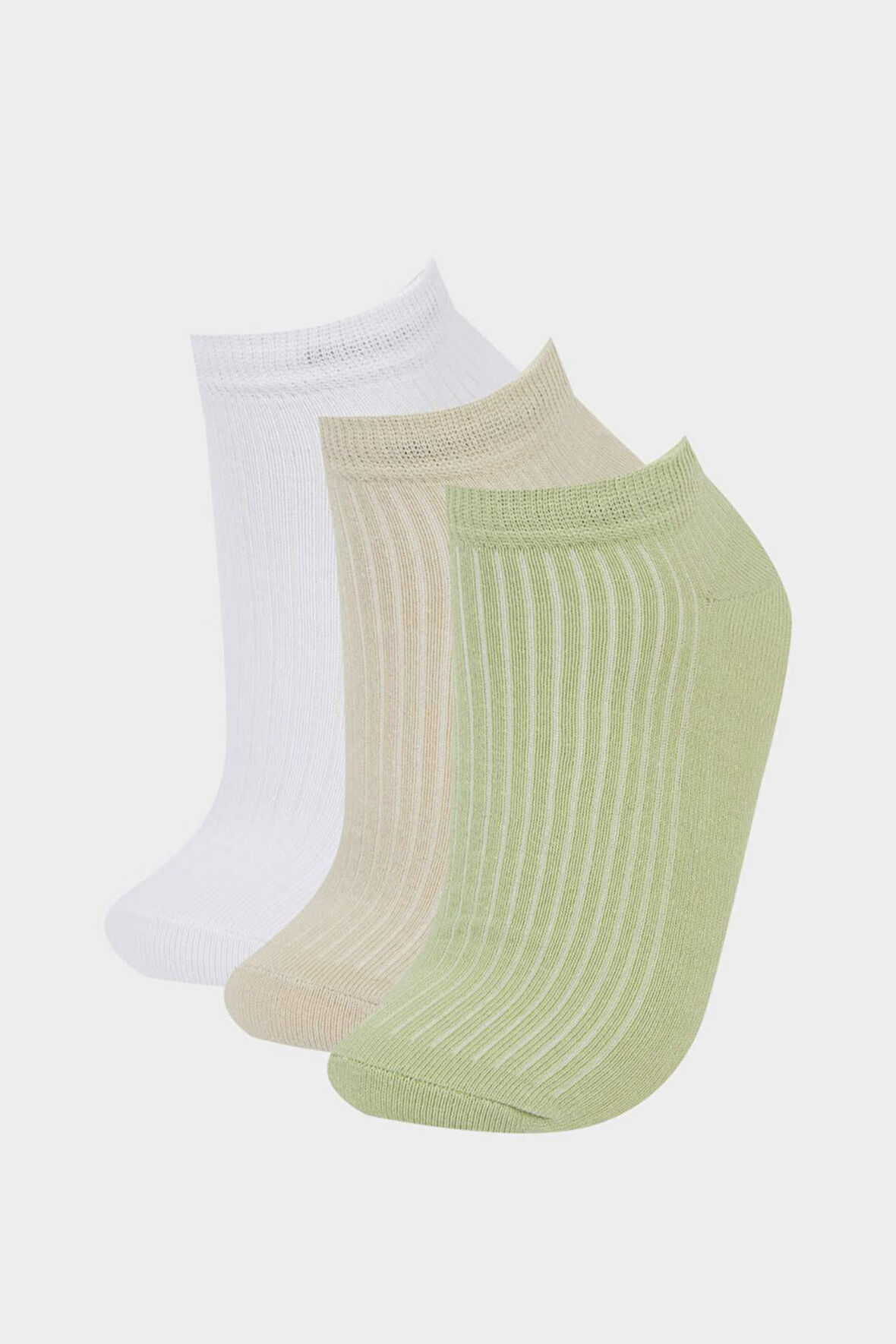 Kadın 3'lü Pamuklu Patik Çorap