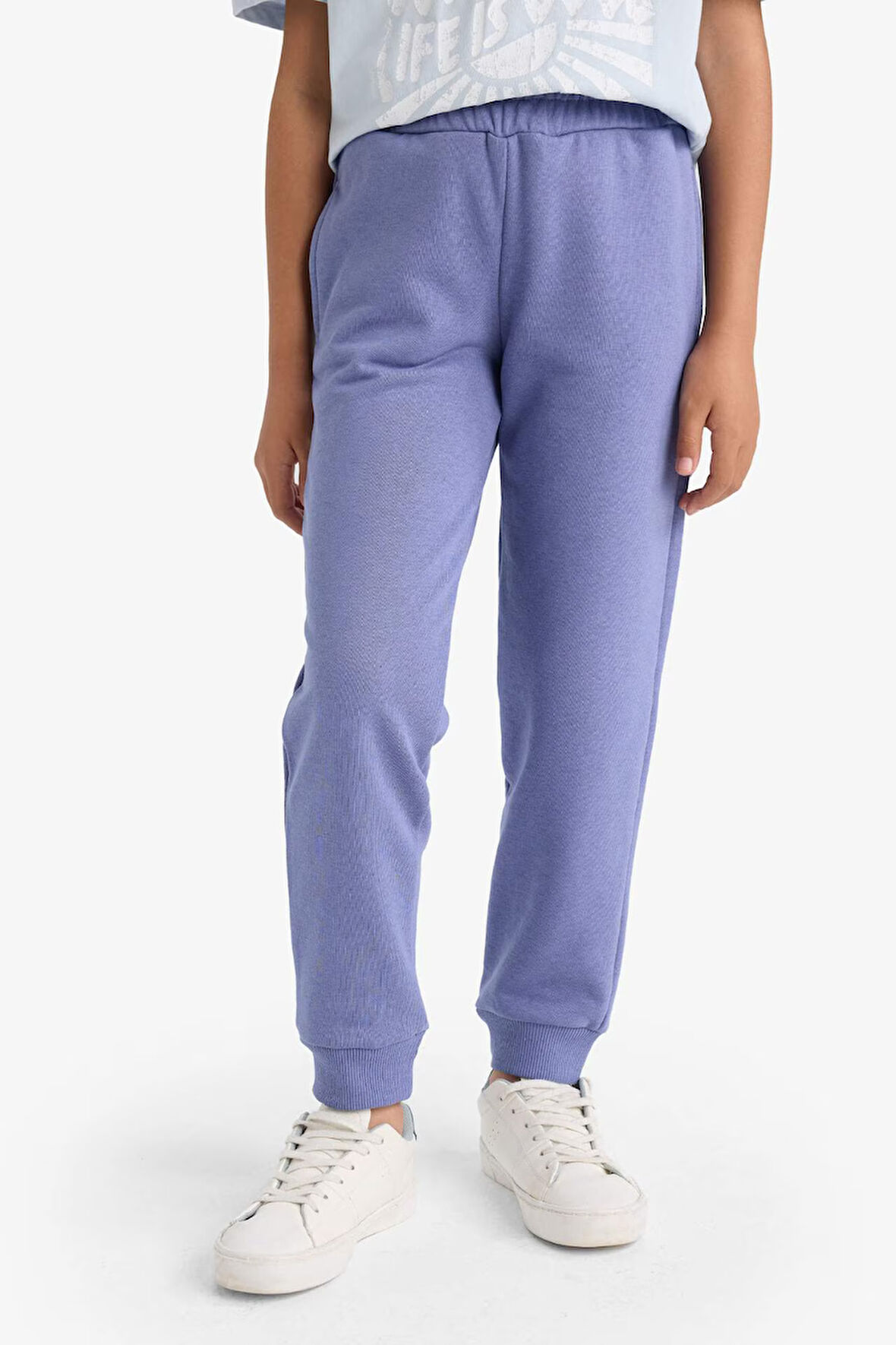 Kız Çocuk Standart Fit Basic Düz Beli Lastikli Jogger Eşofman Altı