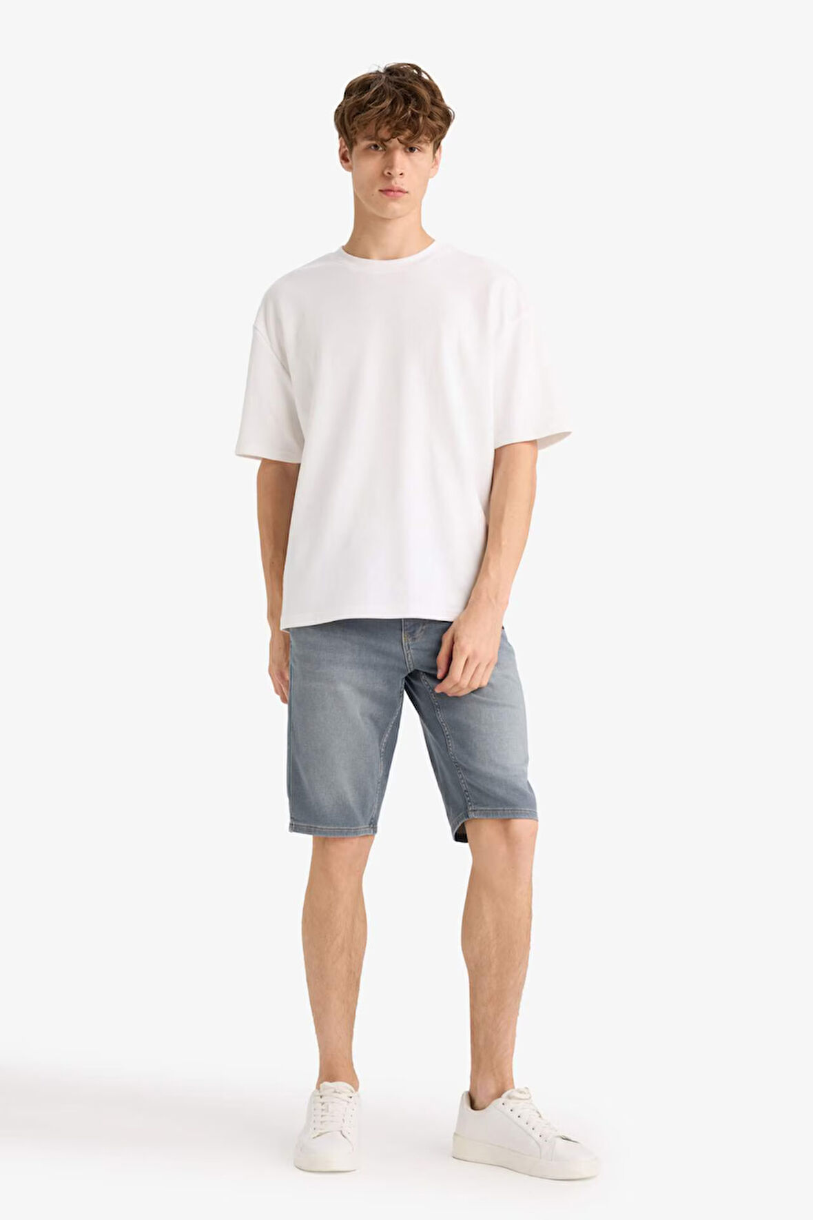 Slim Fit Dar Kesim Jean Bermuda