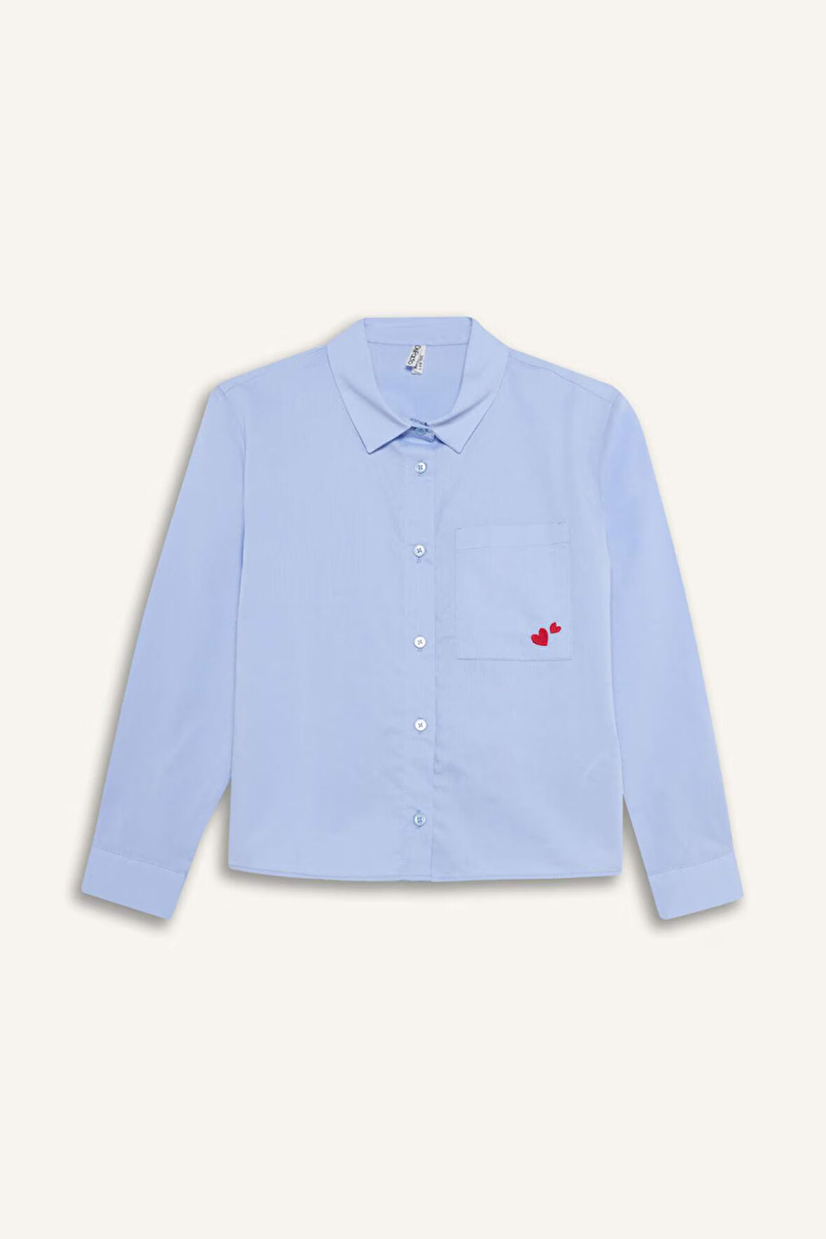 Kız Çocuk Oversize Geniş Kalıp Oxford Uzun Kollu Gömlek