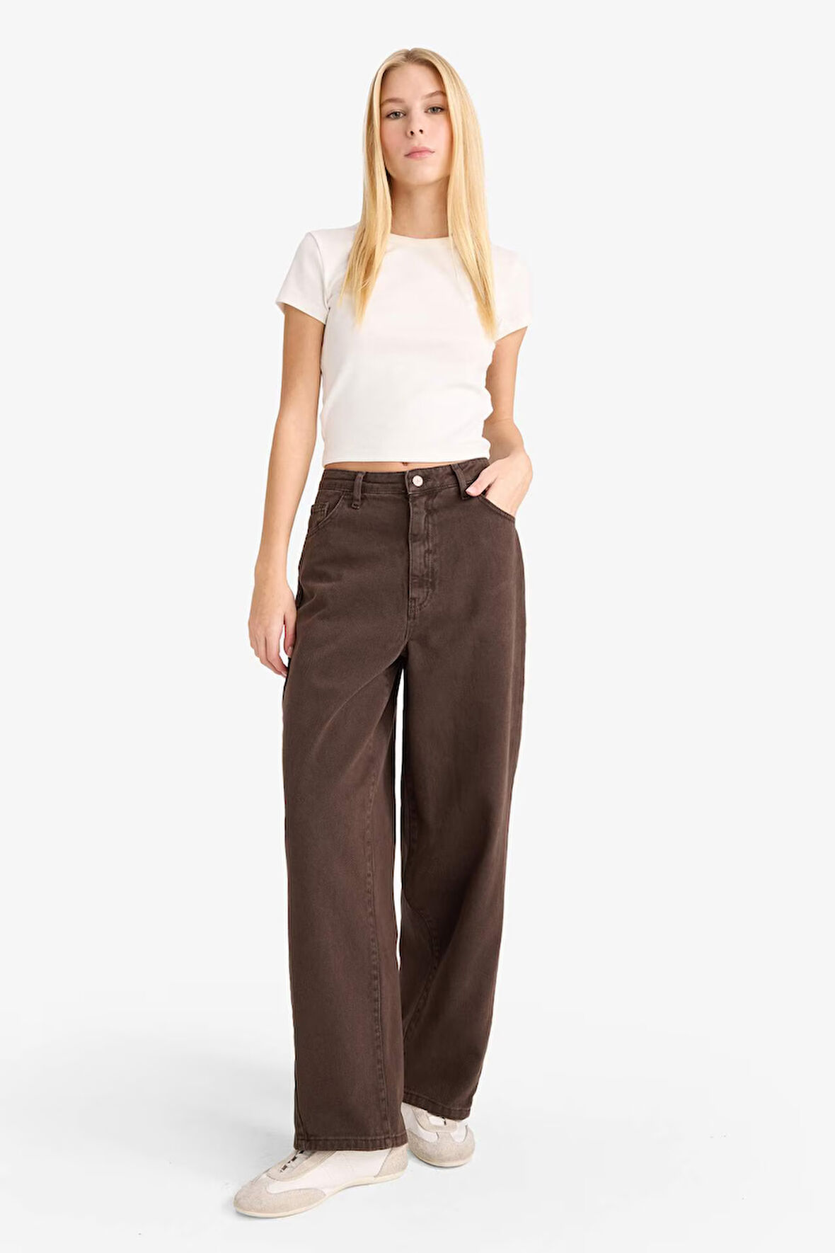 Coool Barrel Fit Normal Bel Gabardin Pantolon