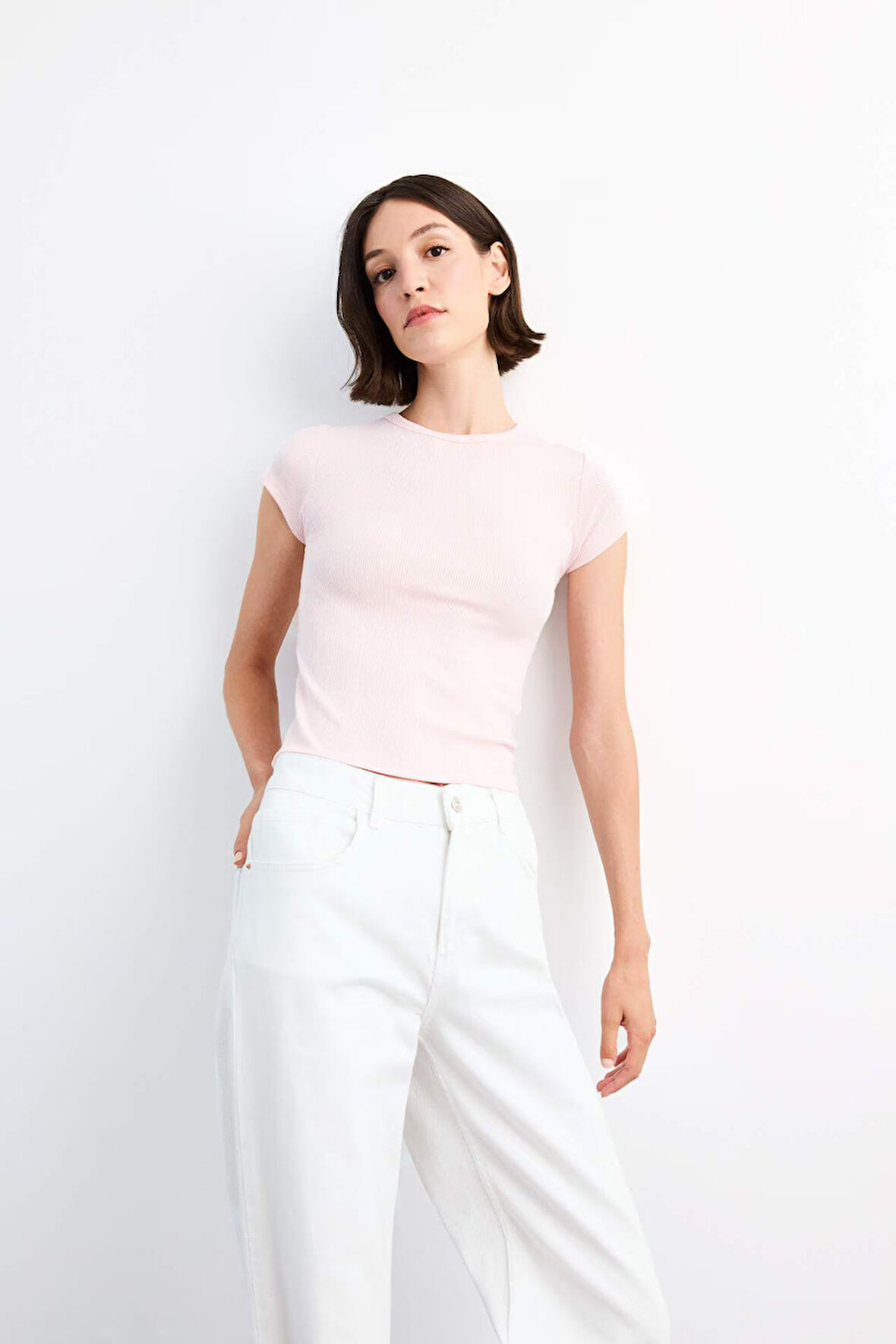 Bisiklet Yaka Kısa Kollu Tişört