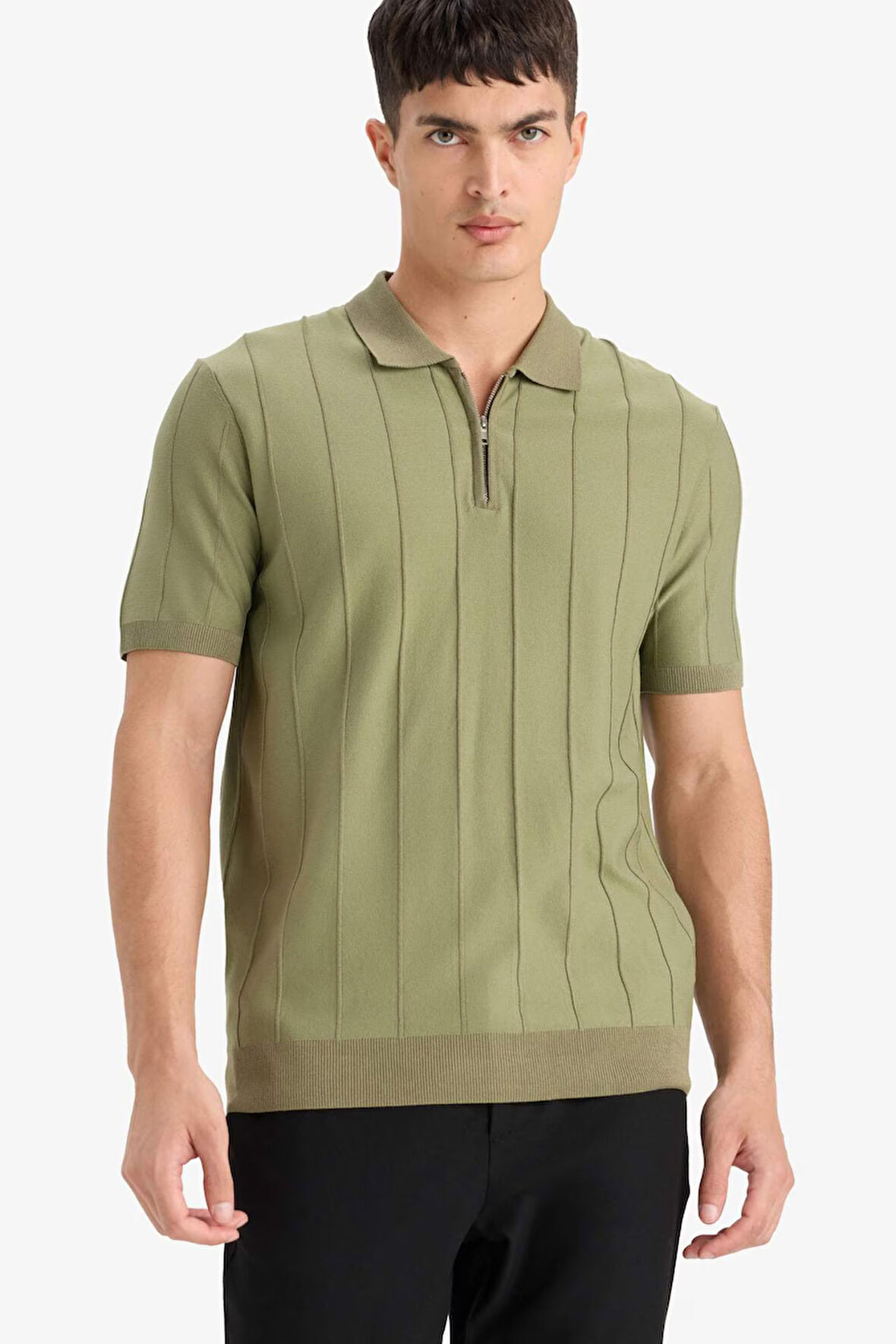 Standart Fit Triko Kısa Kollu Polo Tişört