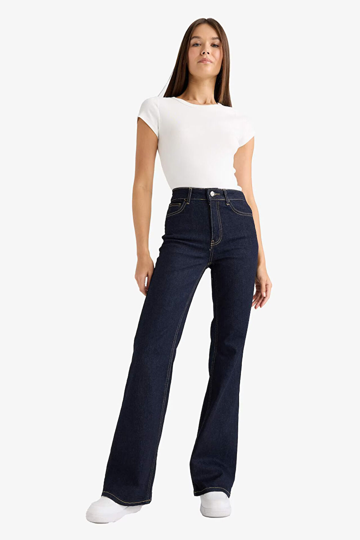 Mia Flare Fit Normal Bel Uzun Jean Pantolon