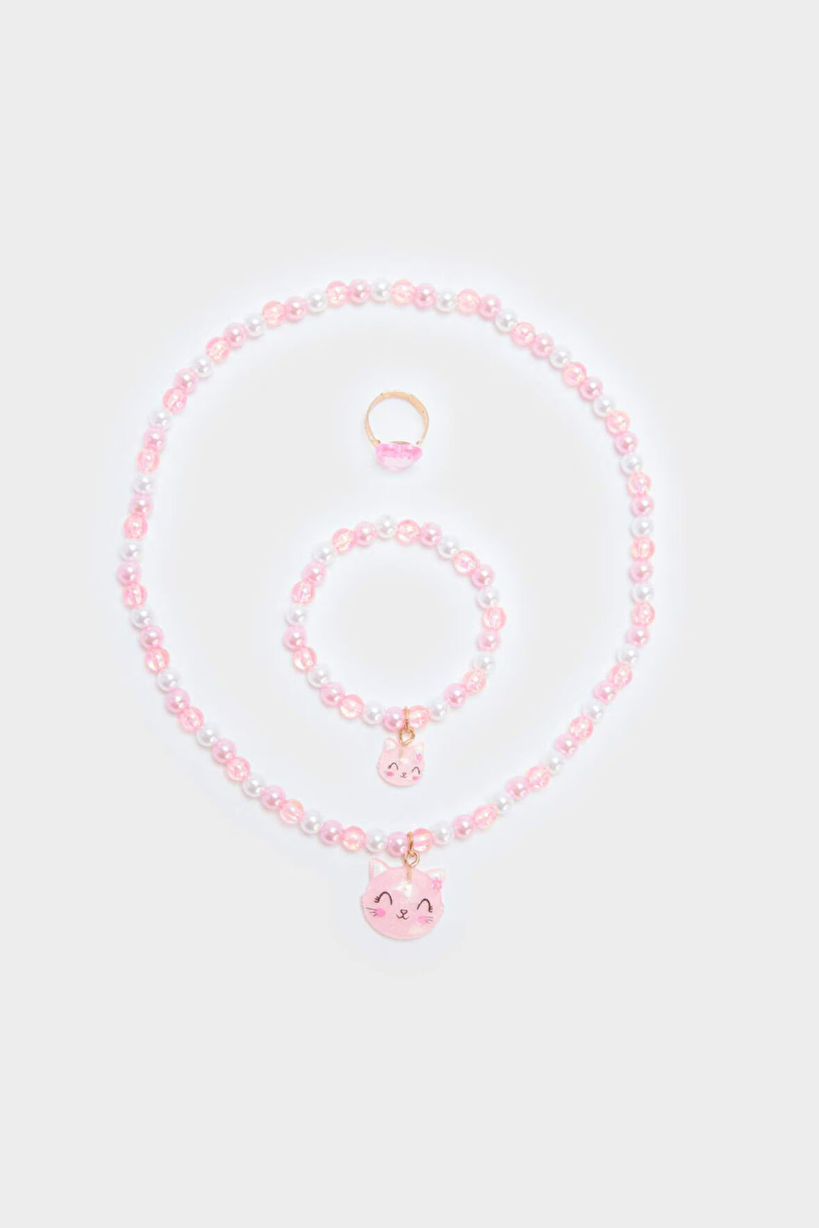 Kız Çocuk Renkli Kolye Küpe Bileklik Seti