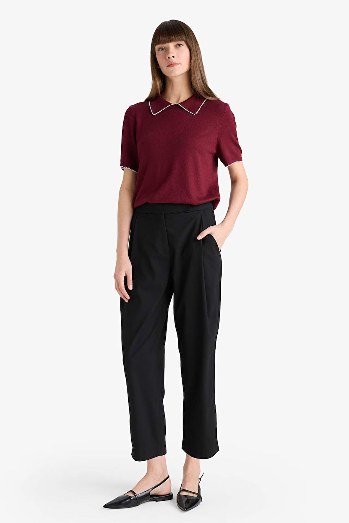 Barrel Fit Kısa Paça Bilek Boy Pantolon