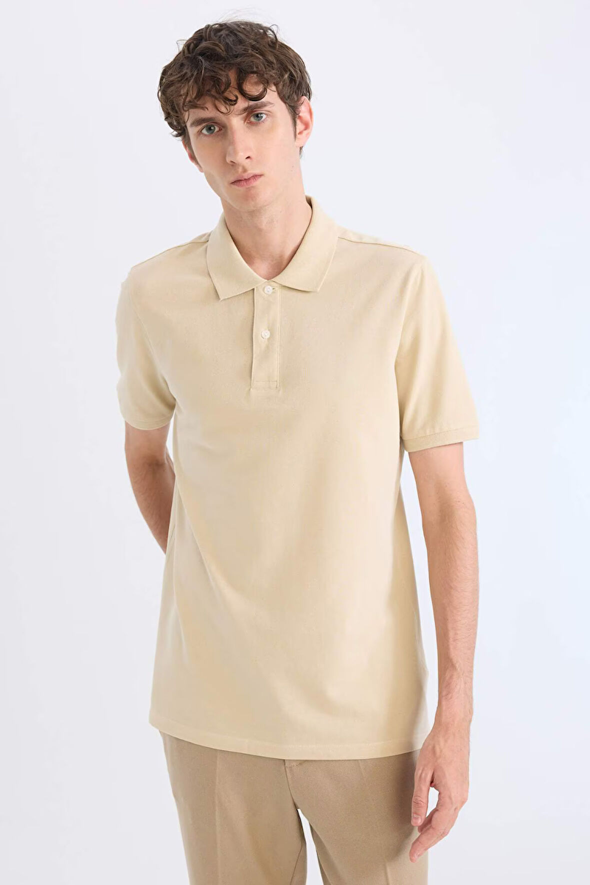 %100 Pamuk Regular Fit Kısa Kollu Basic Düz Pike Kumaş Polo Tişört