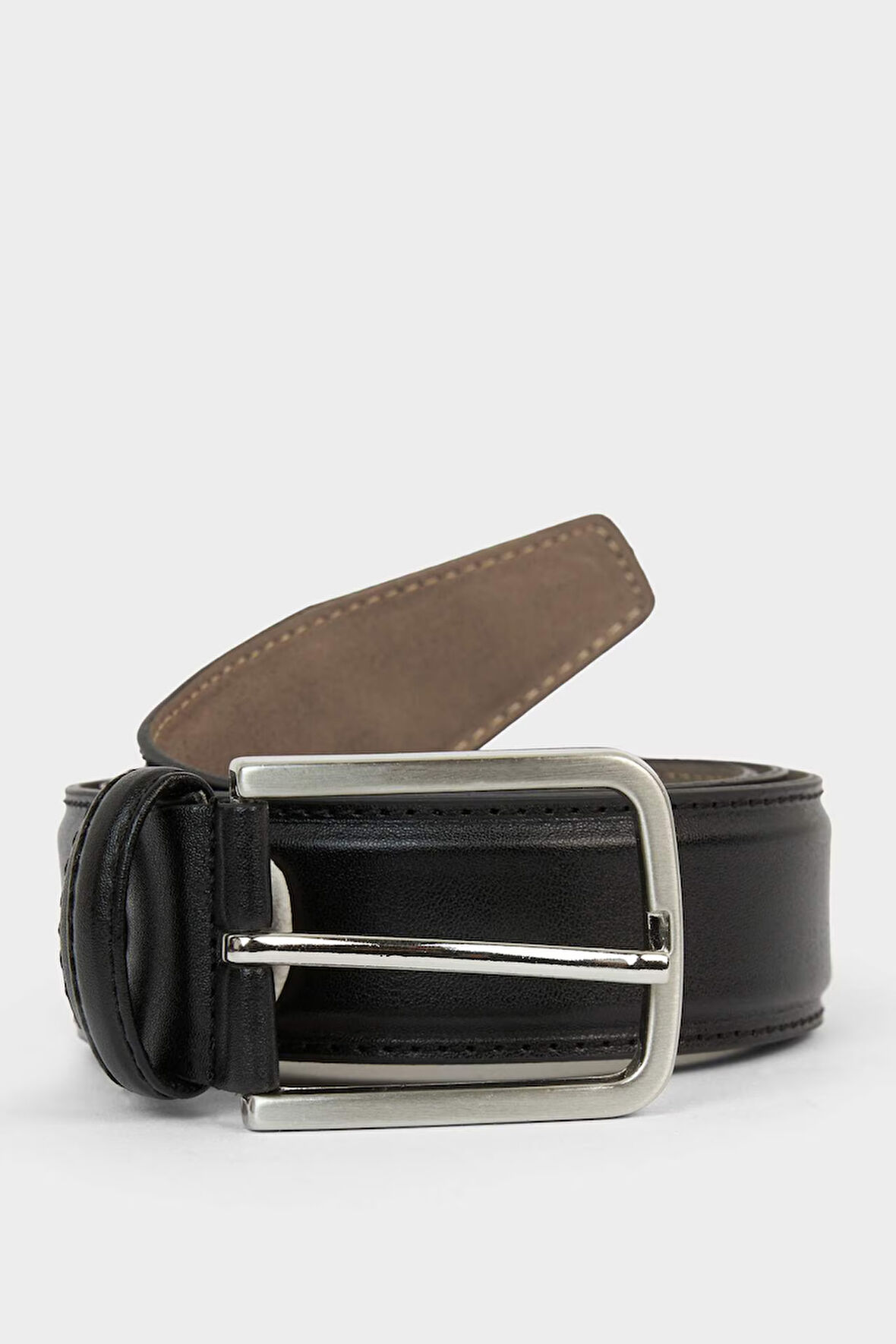 Erkek Dikdörtgen Toka Suni Deri Klasik Kemer