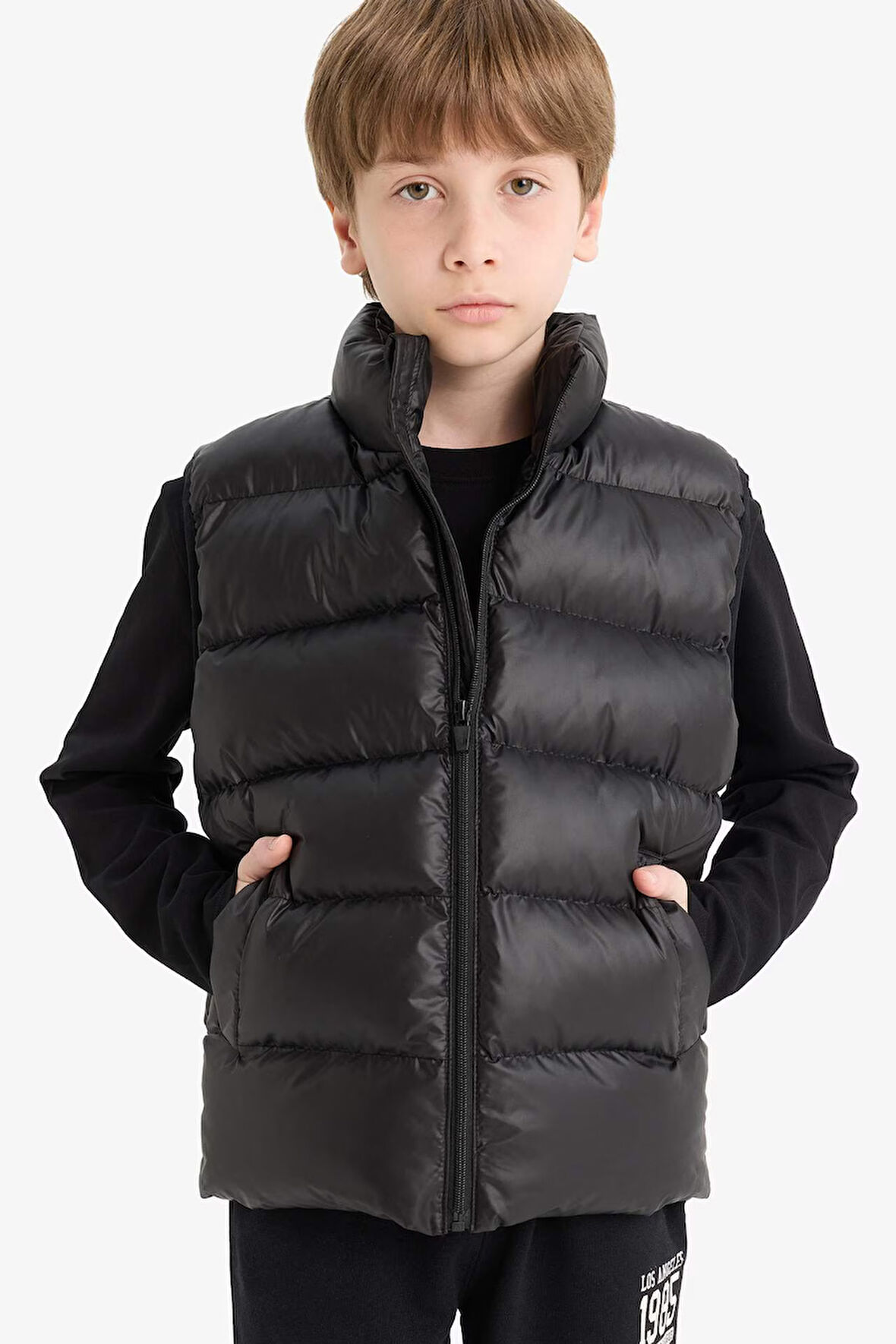 Erkek Çocuk Su İtici Fermuarlı Dik Yaka Şişme Yelek