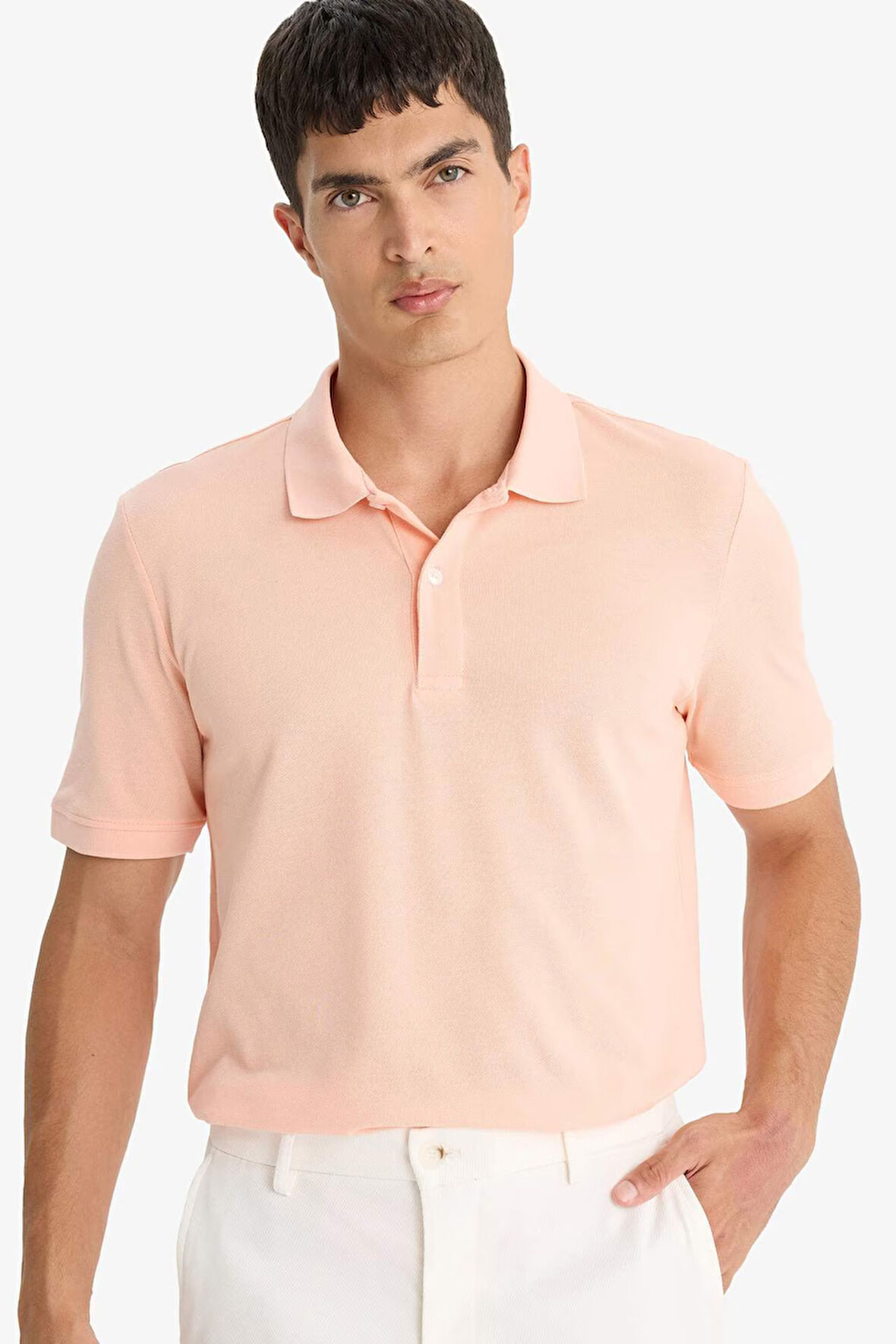 	%100 Pamuk Regular Fit Kısa Kollu Basic Düz Pike Kumaş Polo Tişört