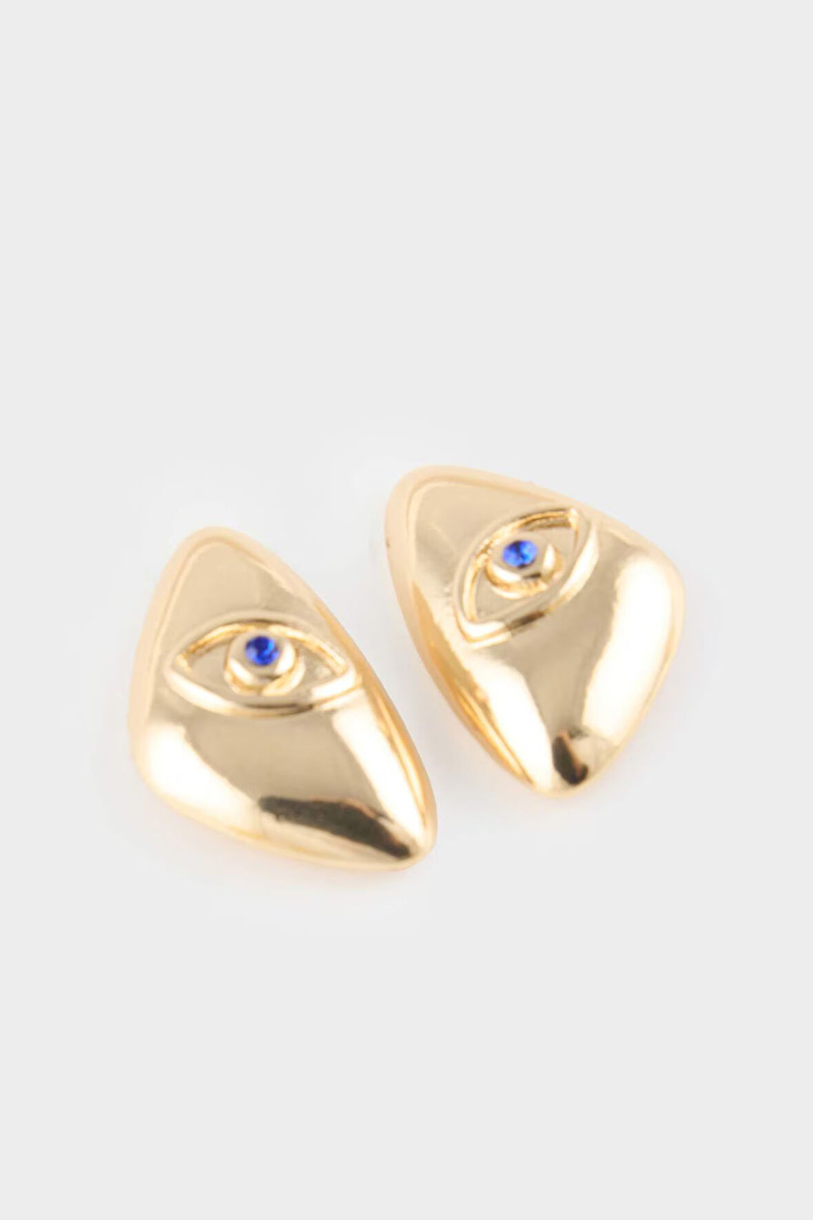 Kadın Nazar Temalı Gold Küpe