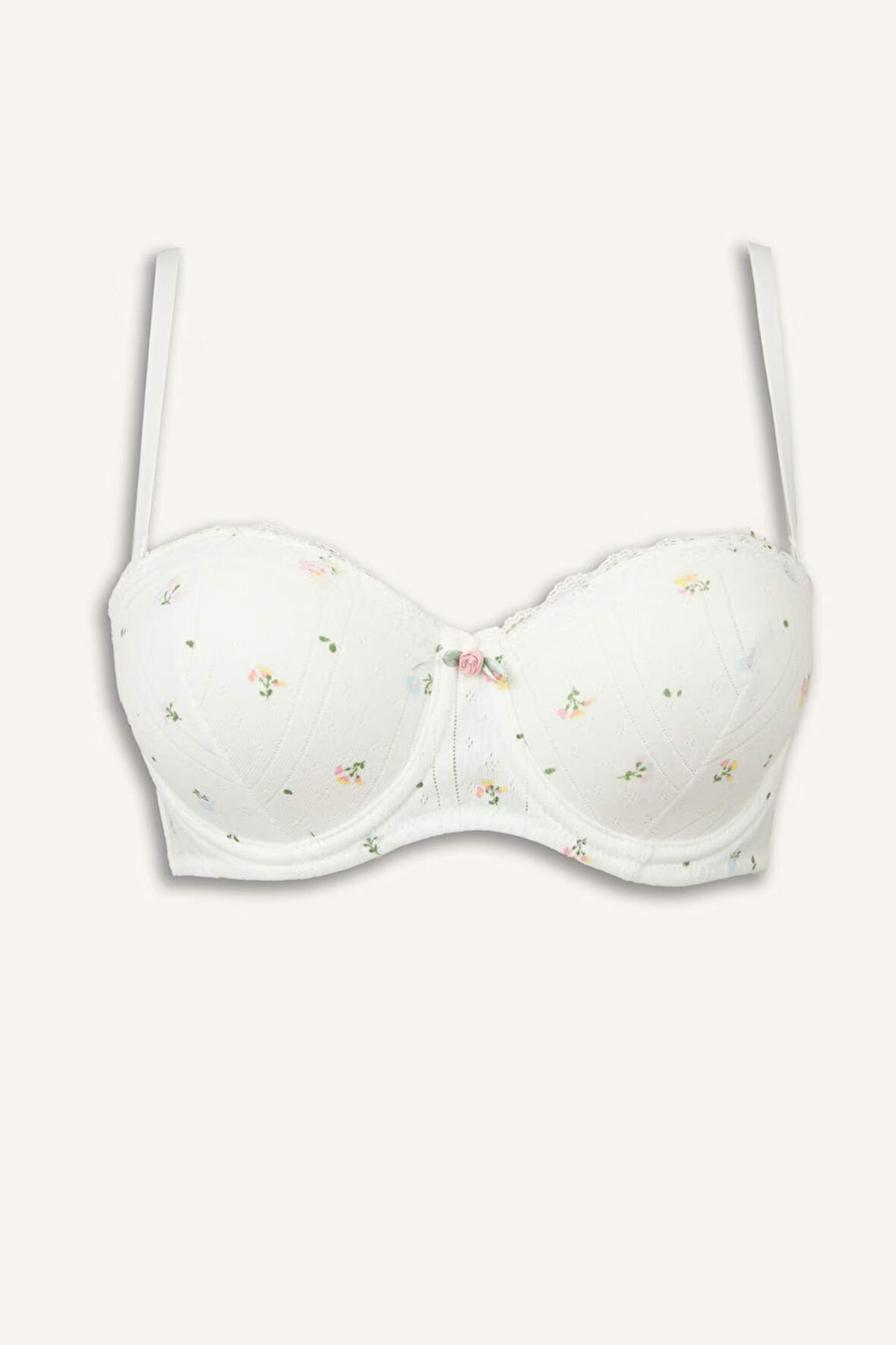 Dantel Detaylı Kaplı Pedsiz Balenli Balkonet Sütyen Fall in Love