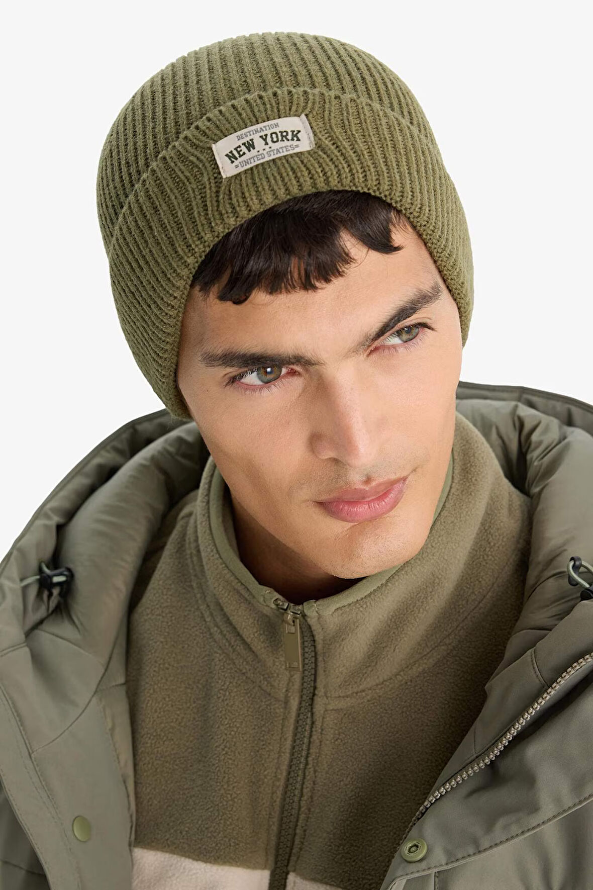 Erkek Etiket Baskılı Triko Bere