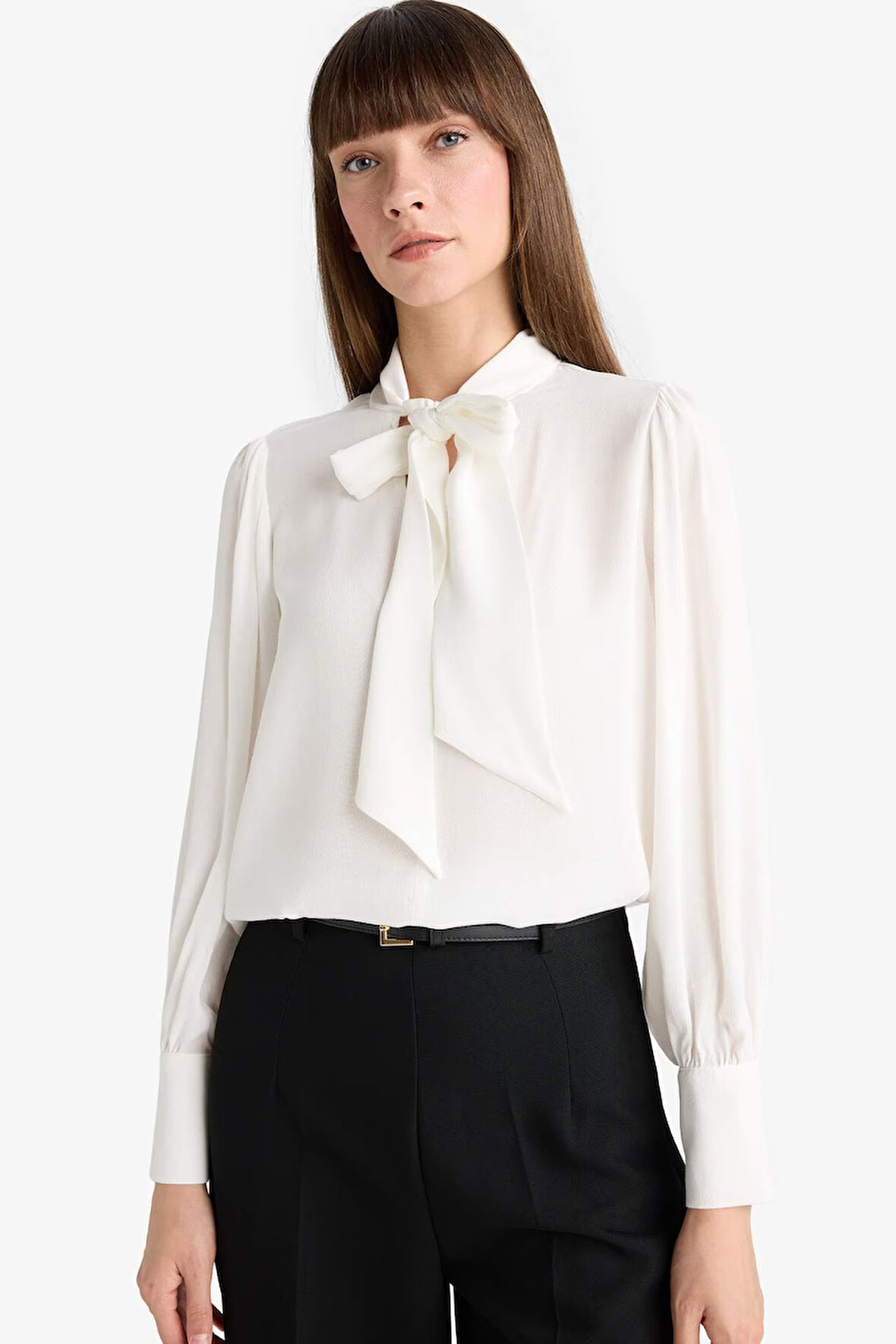 Regular Fit Fiyonk Yaka Maroken Uzun Kollu Gömlek