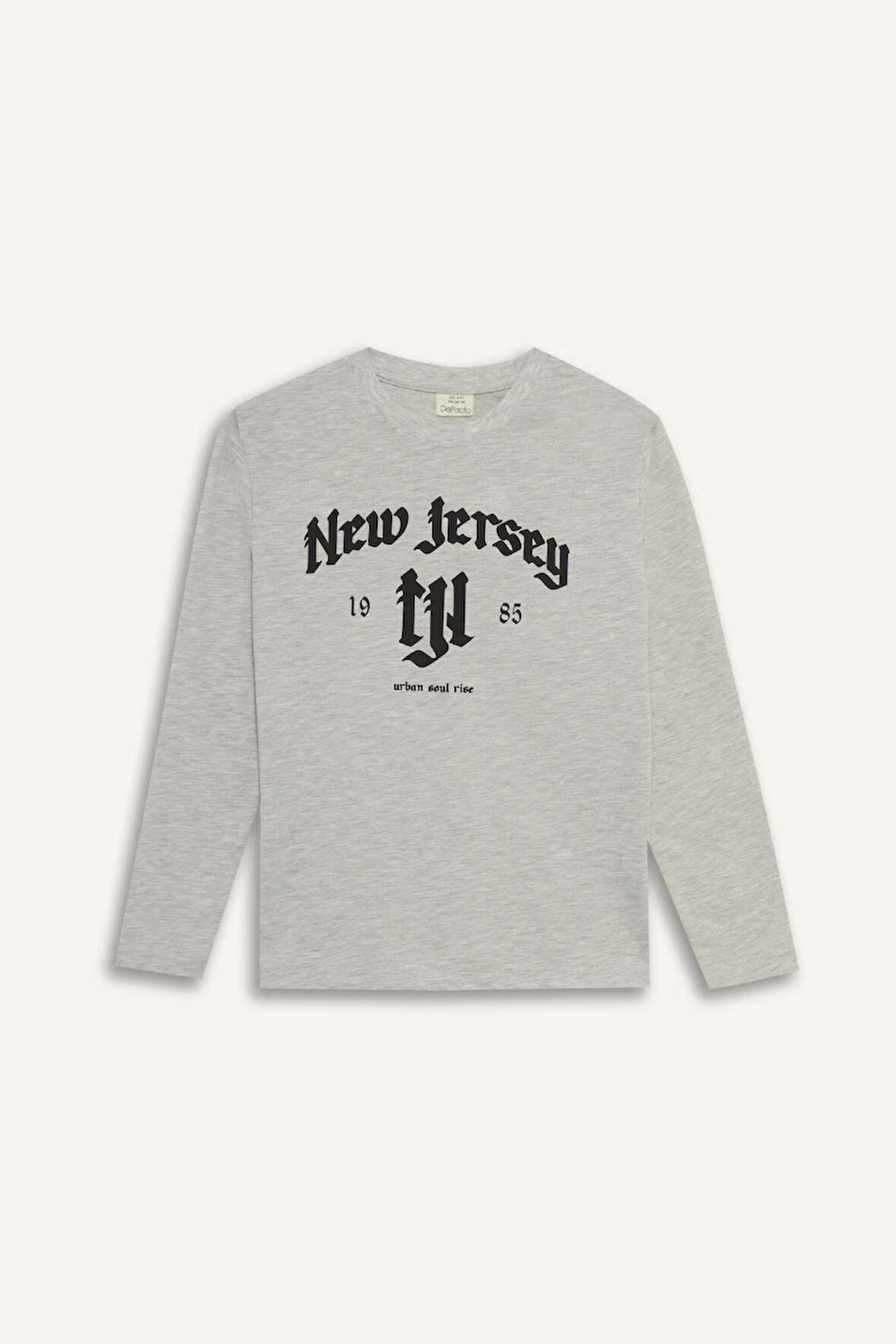 Erkek Çocuk Bisiklet Yaka Baskılı Uzun Kollu Tişört