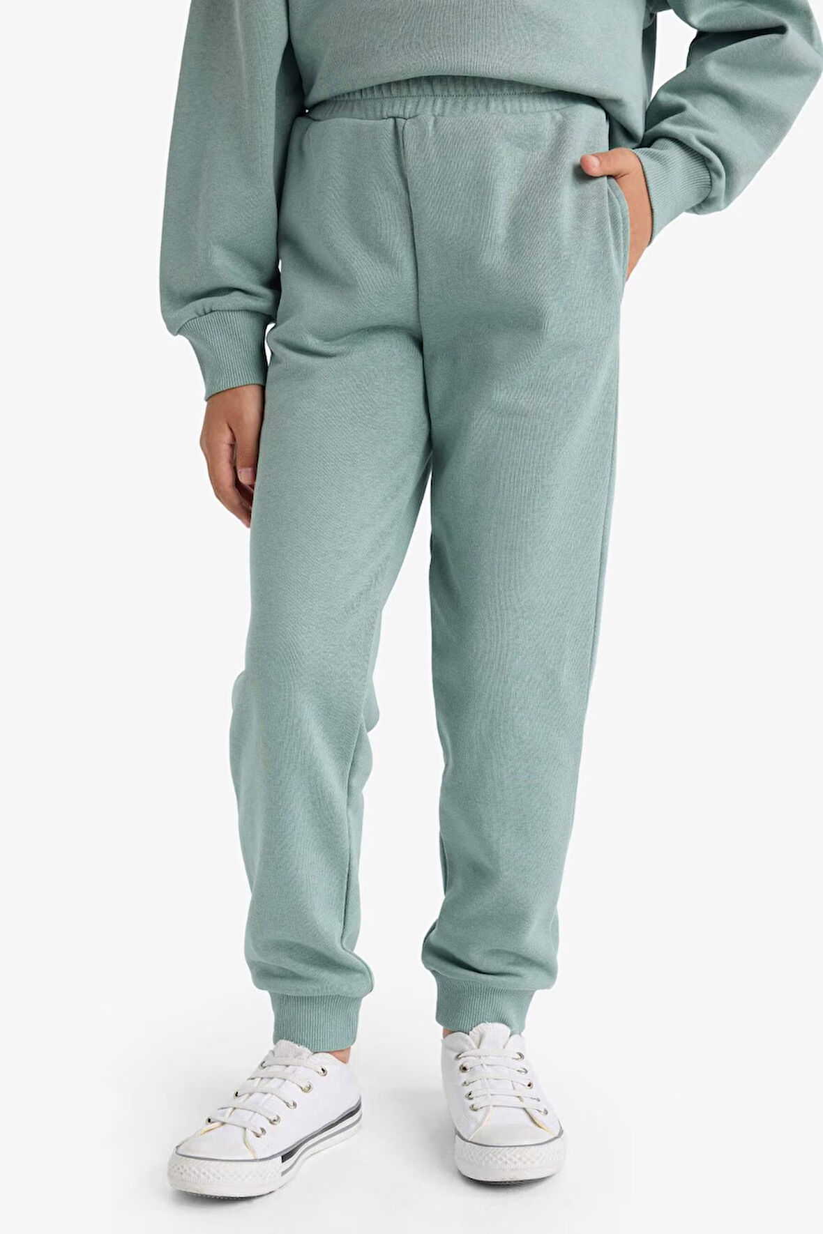 Kız Çocuk Standart Fit Basic Düz Beli Lastikli Jogger Eşofman Altı