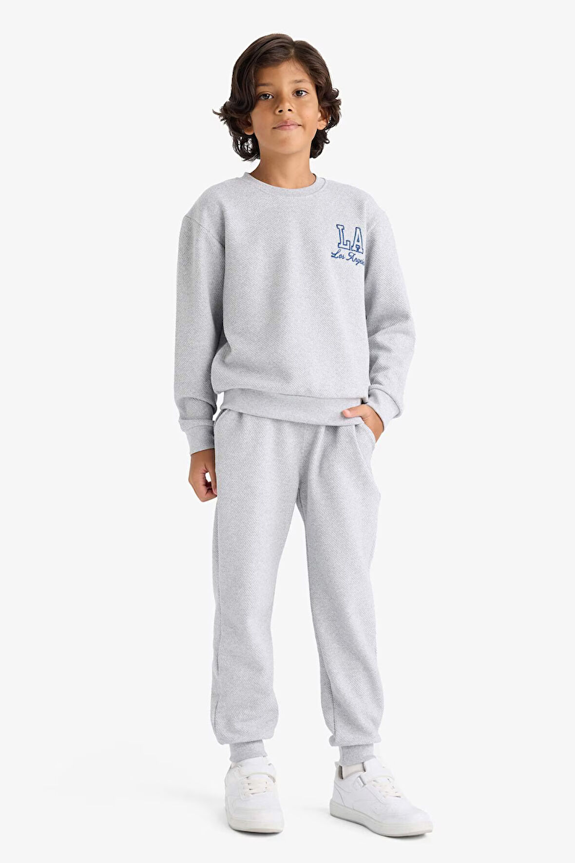 Erkek Çocuk 2'li Takım Baskılı Sweatshirt Eşofman Altı