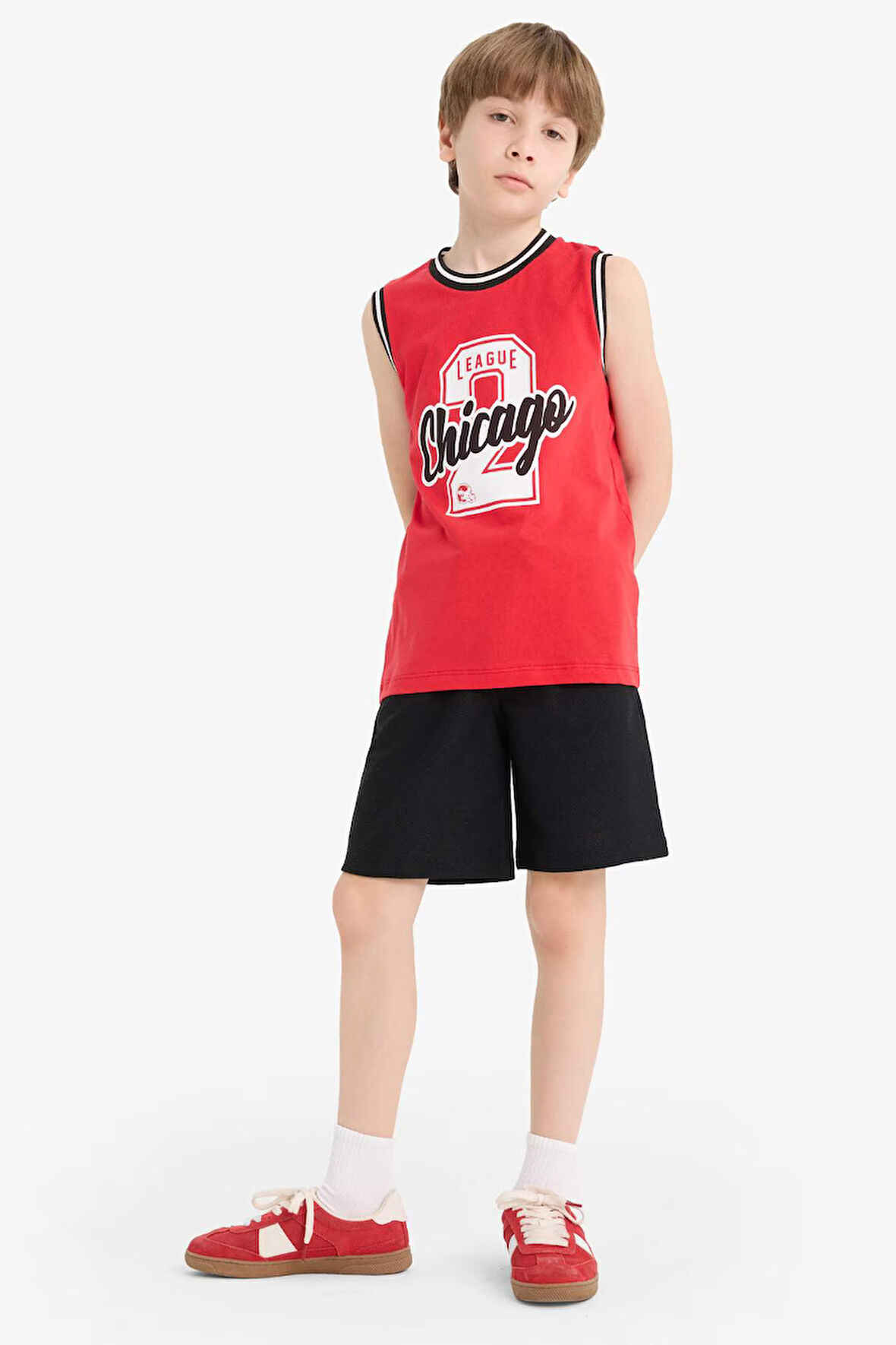 Erkek Çocuk 2'li Takım Baskılı Atlet Beli Lastikli Şort